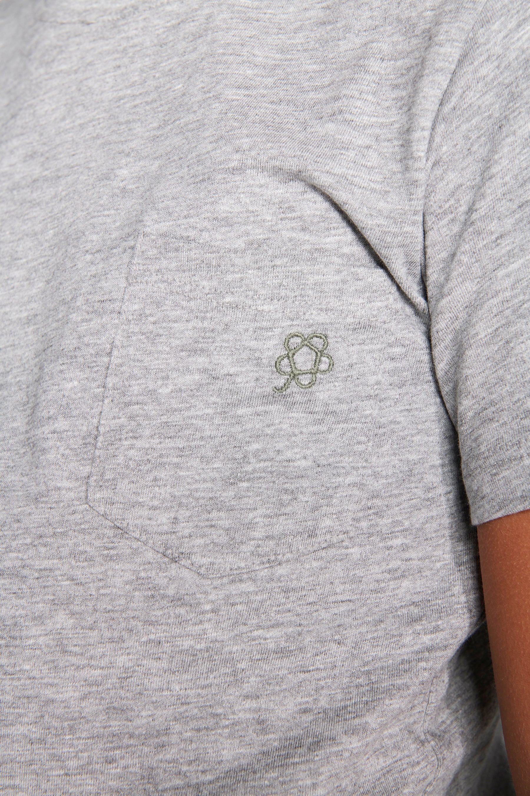 T-shirt basic con taschino grigio chiaro Kids