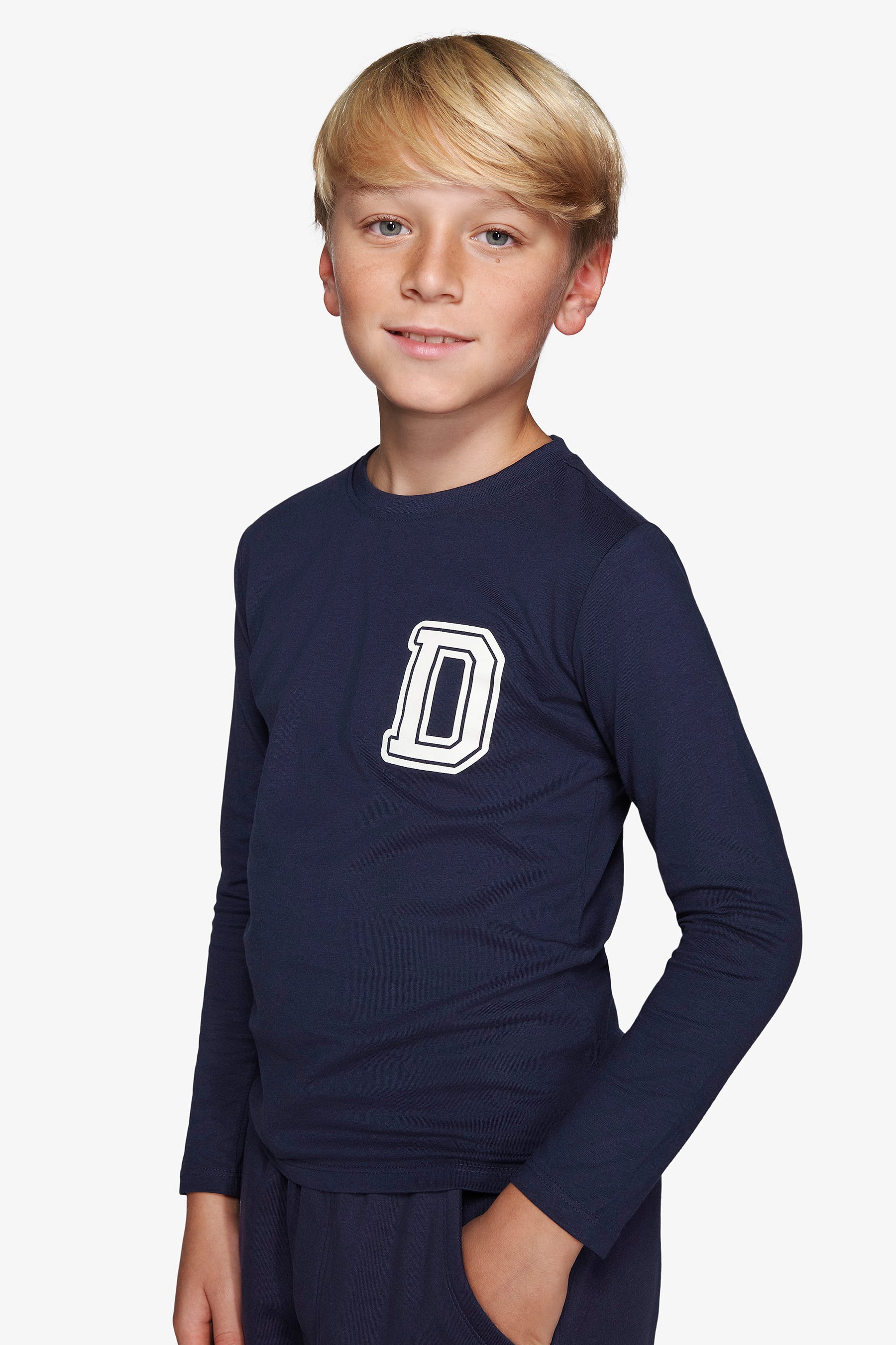 T-shirt con stampa blu Kids-Dan John
