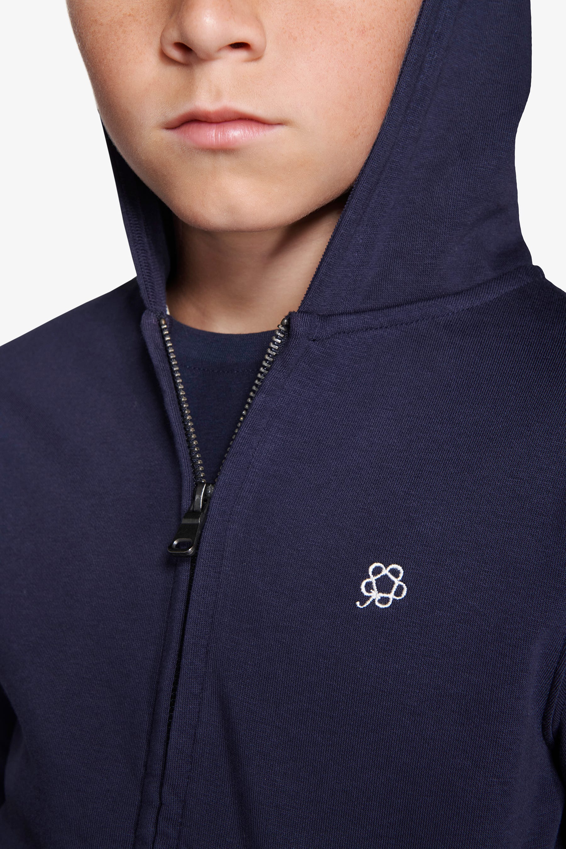 Felpa full zip basic blu Kids-Dan John