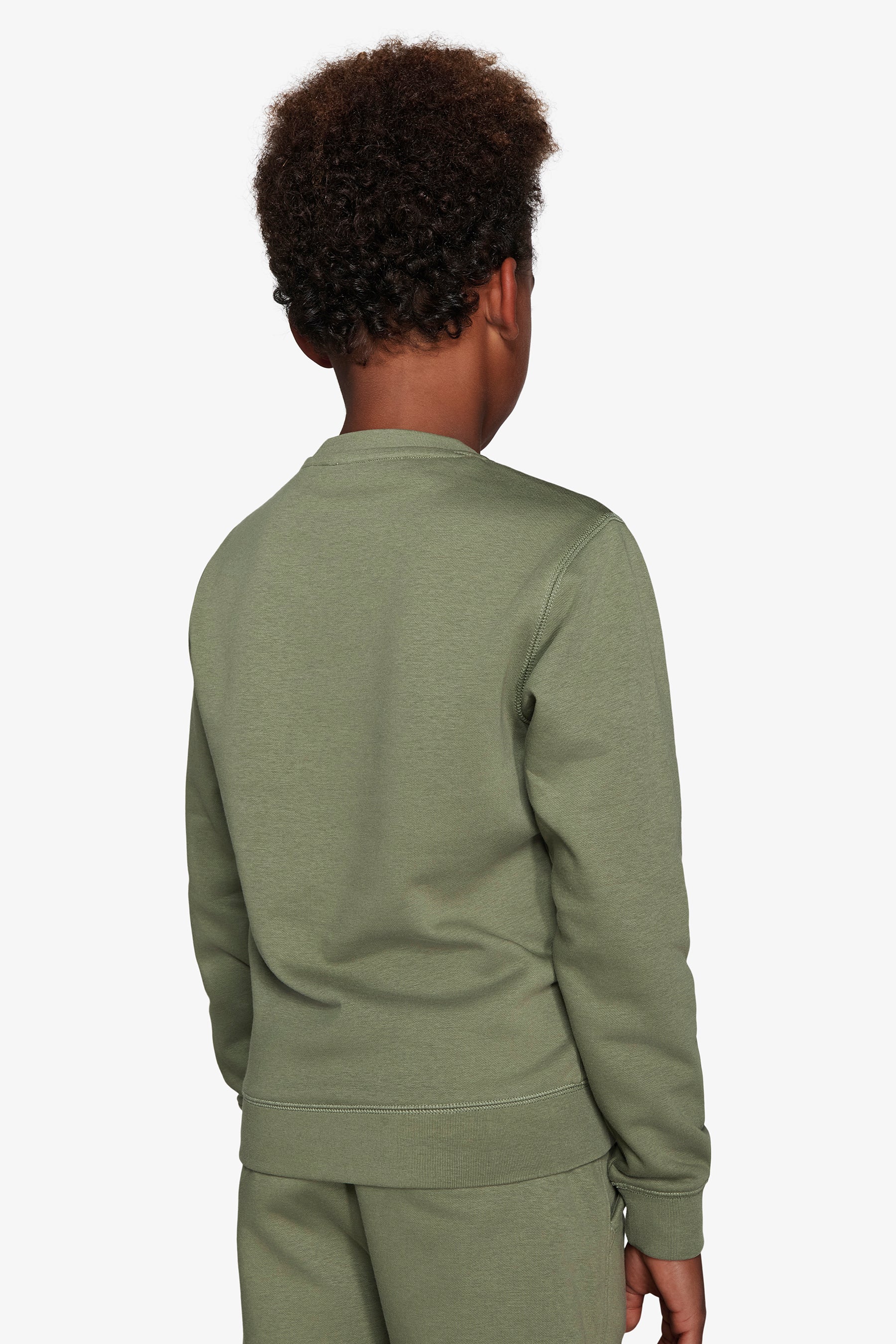 KIDS Green basic crewneck sweater