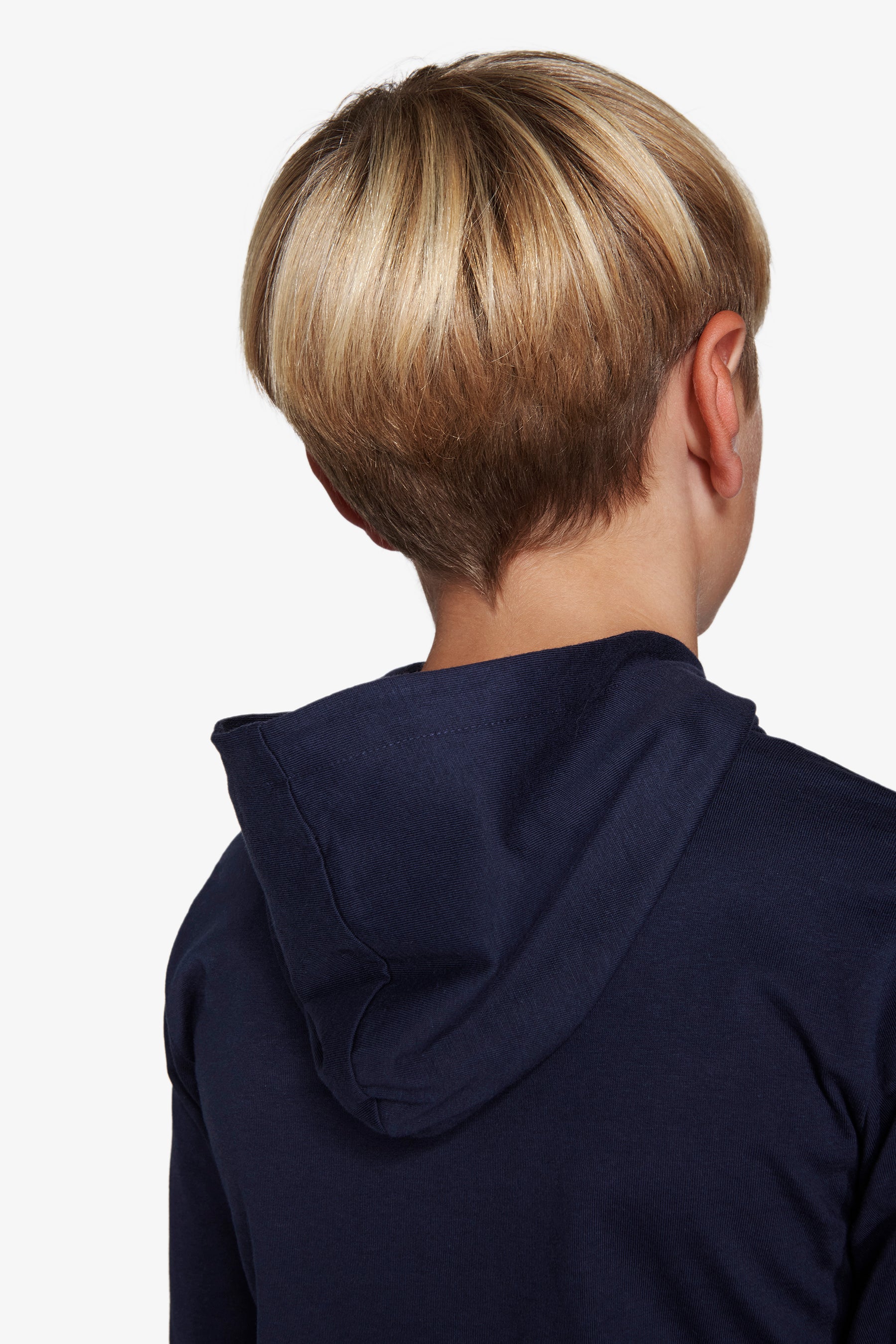 Sweat à capuche en jersey brodé bleu Kids