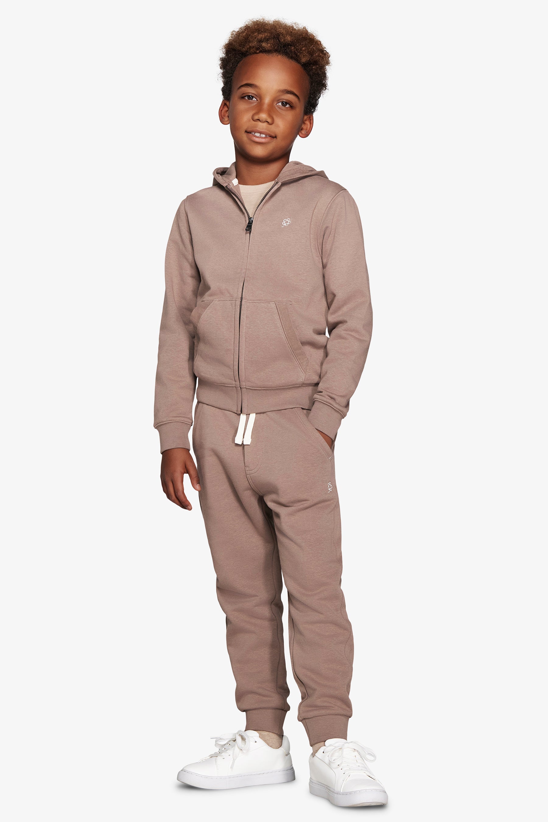 Felpa full zip basic tortora Kids