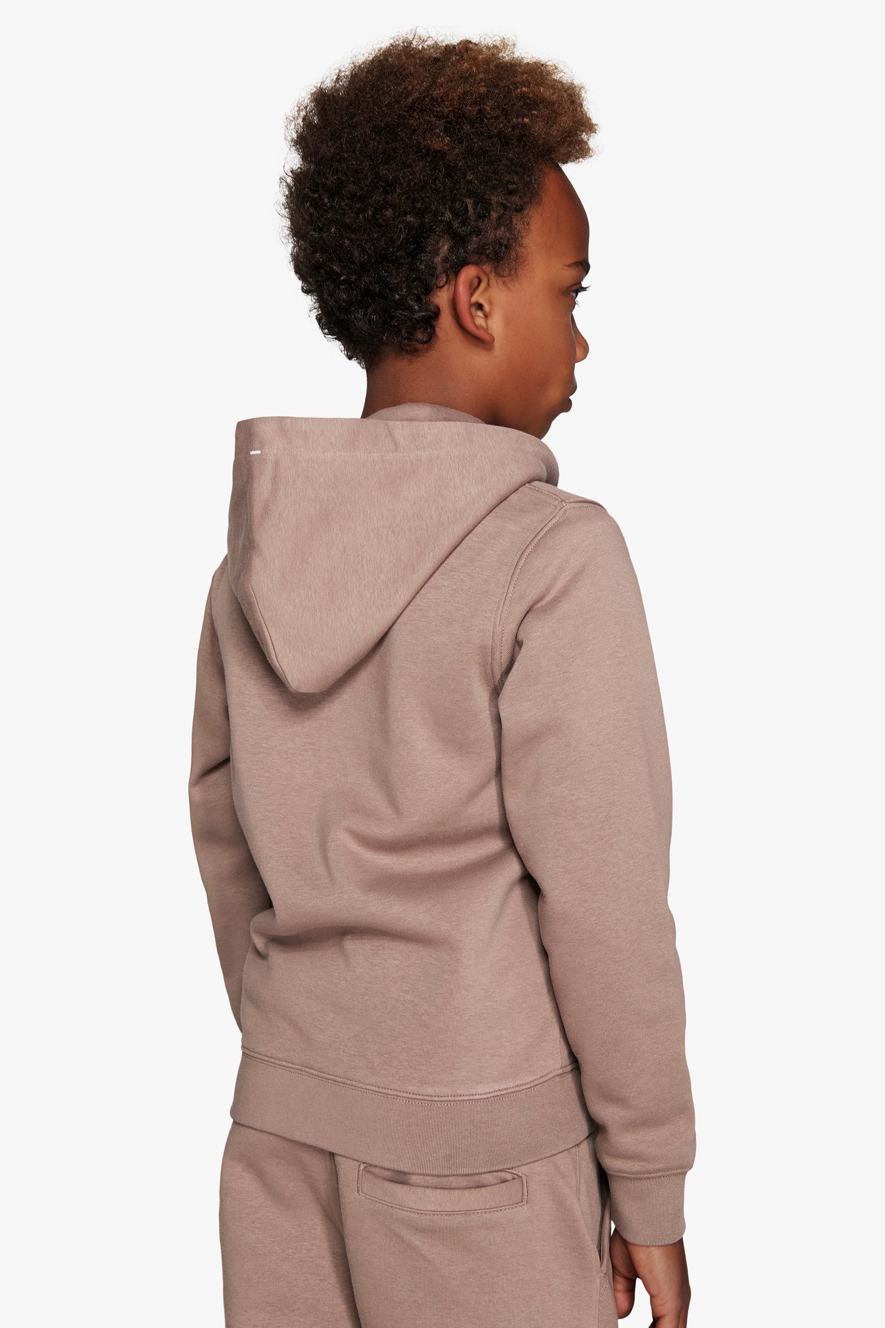 Felpa full zip basic tortora Kids