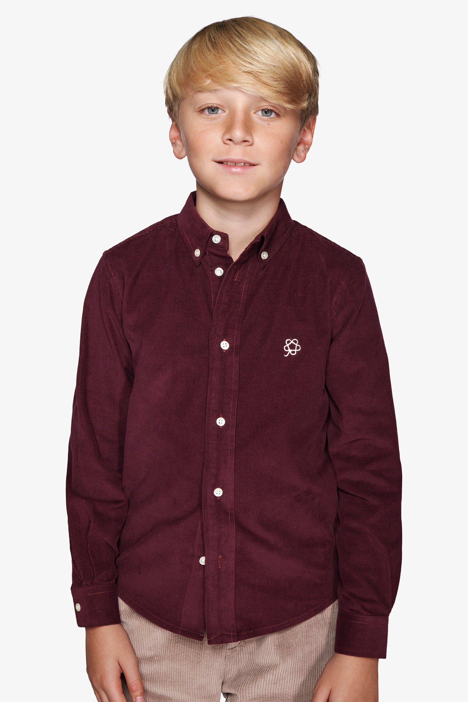 Camicia velluto bordeaux Kids