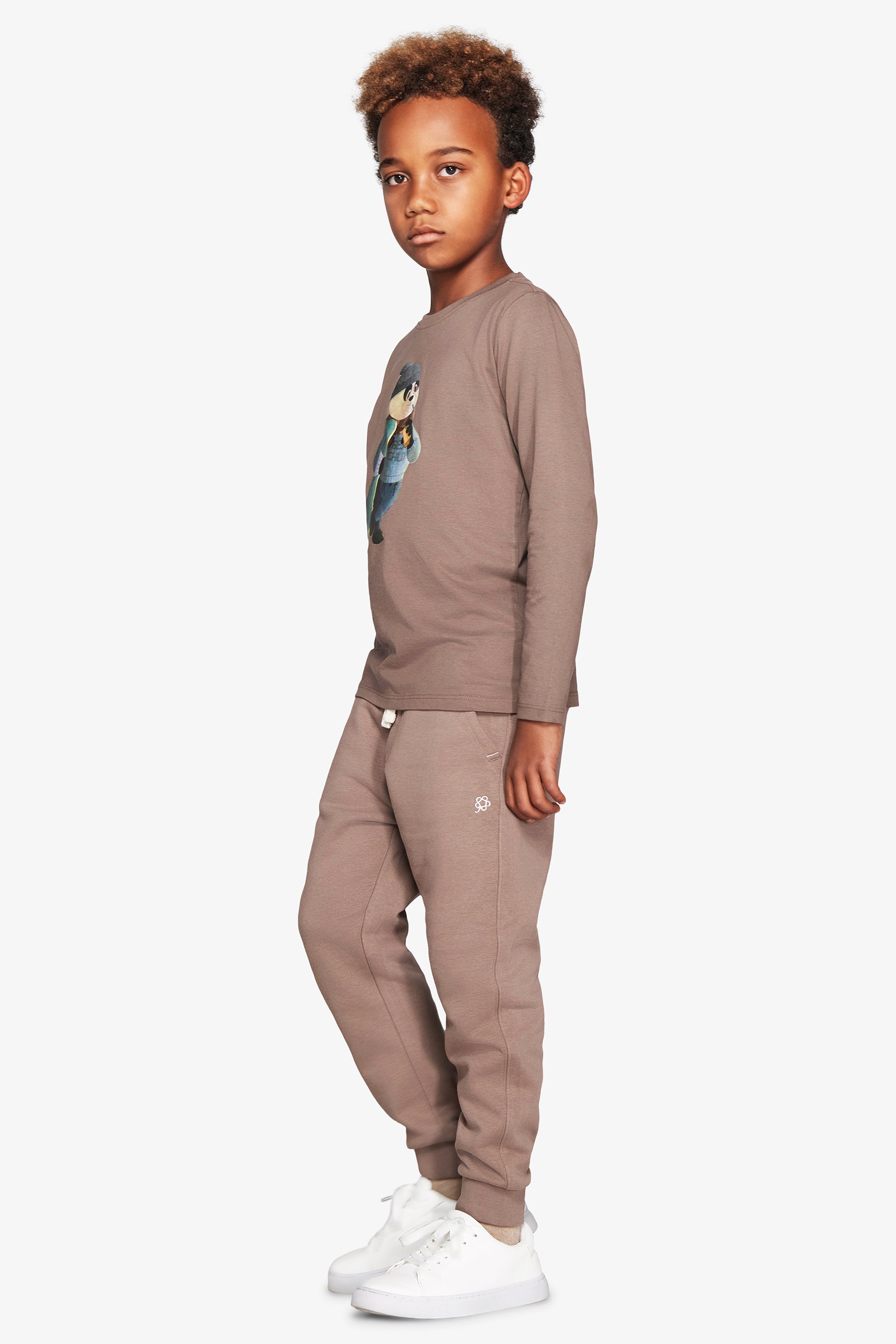 T-shirt con stampa frontale tortora Kids