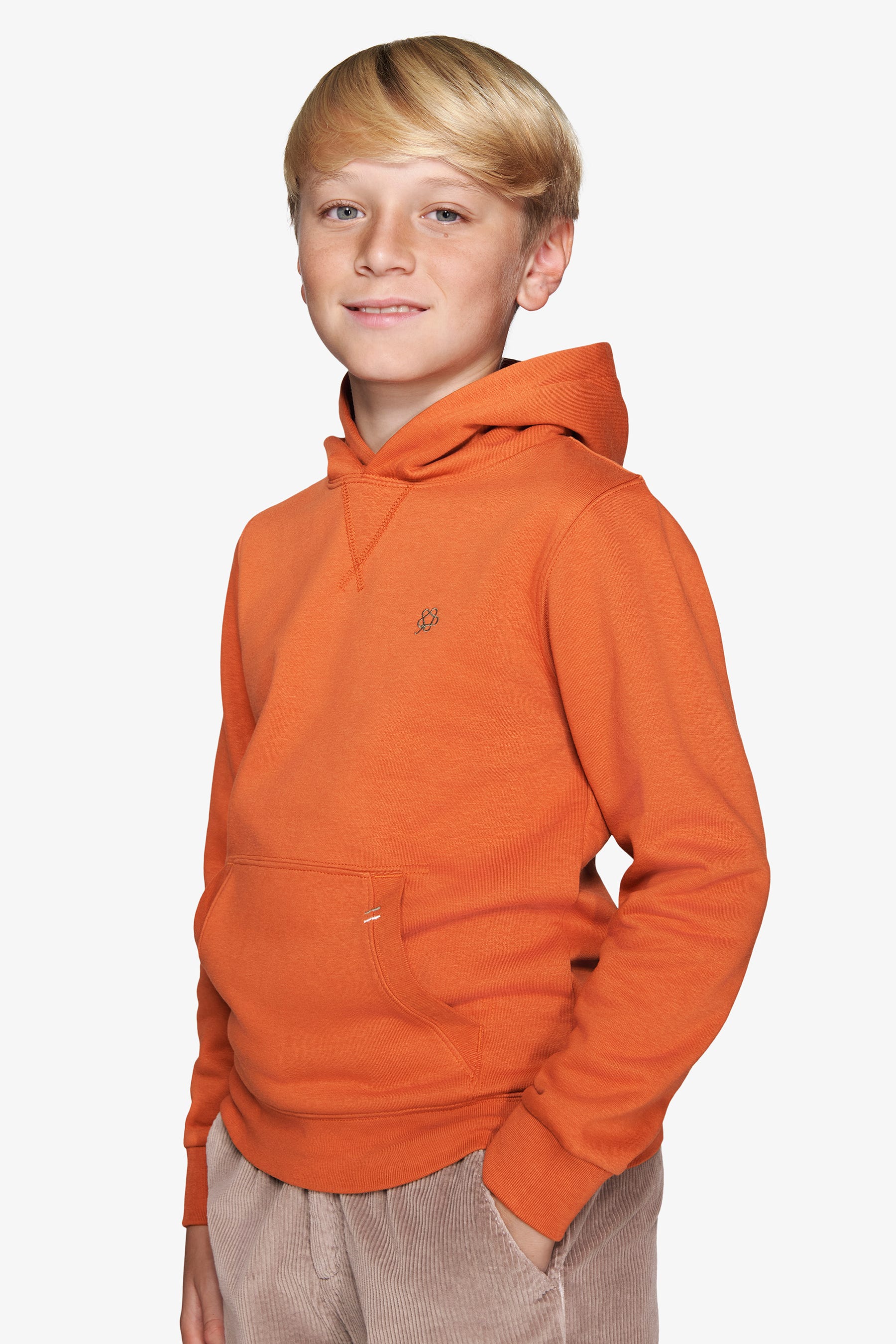 Felpa con cappuccio basic arancio Kids-Dan John