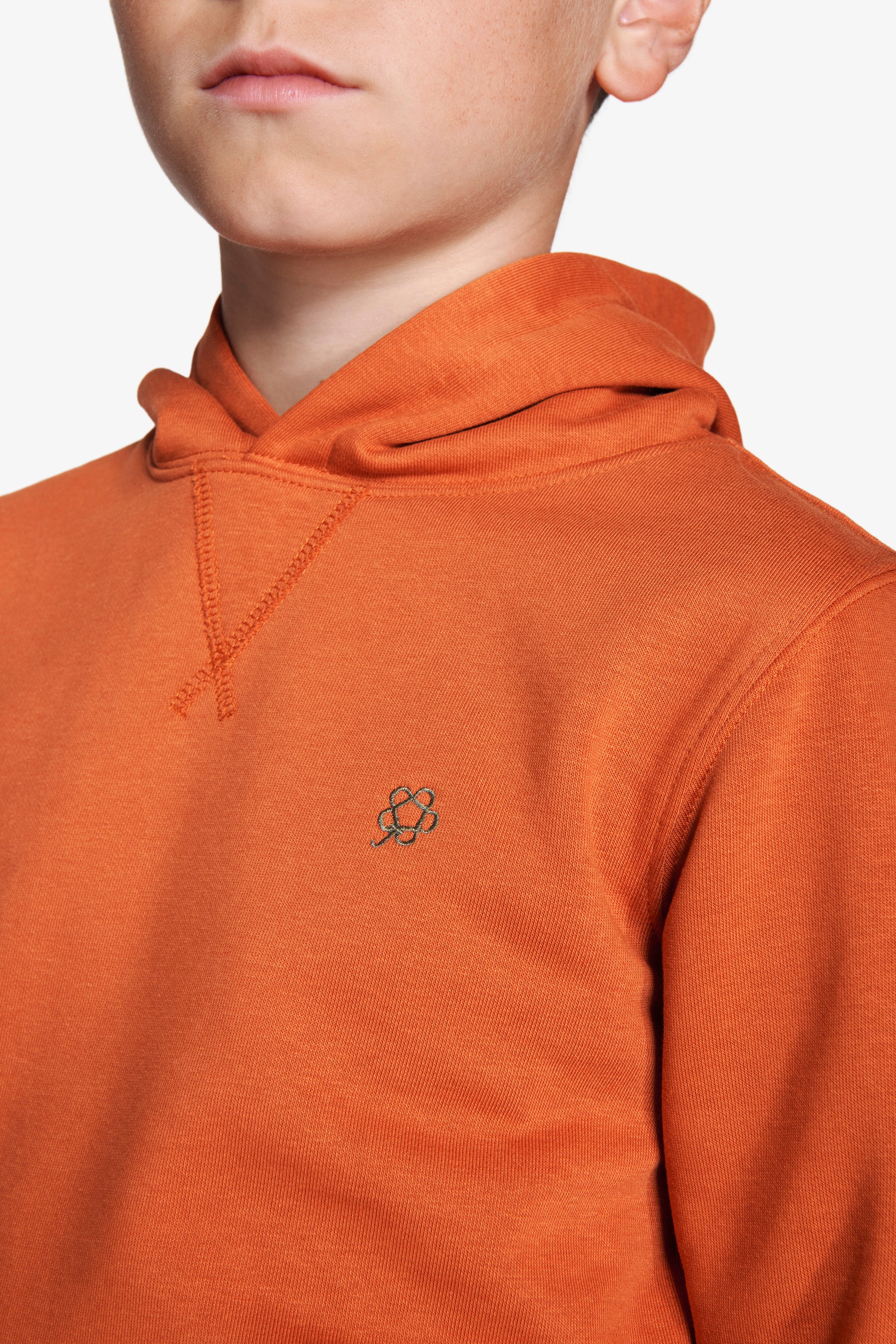 Felpa con cappuccio basic arancio Kids