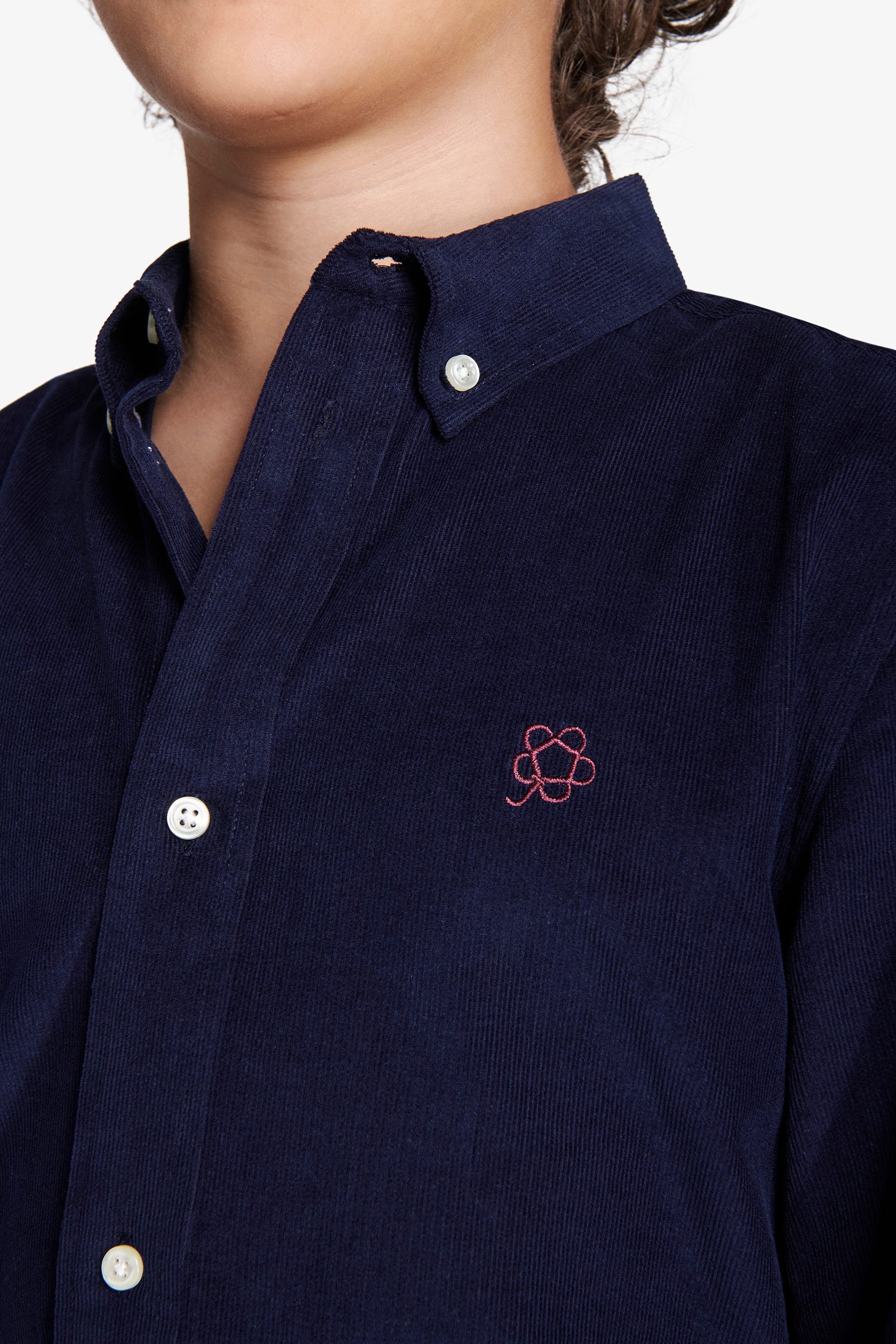 Camicia in velluto blu Kids-Dan John
