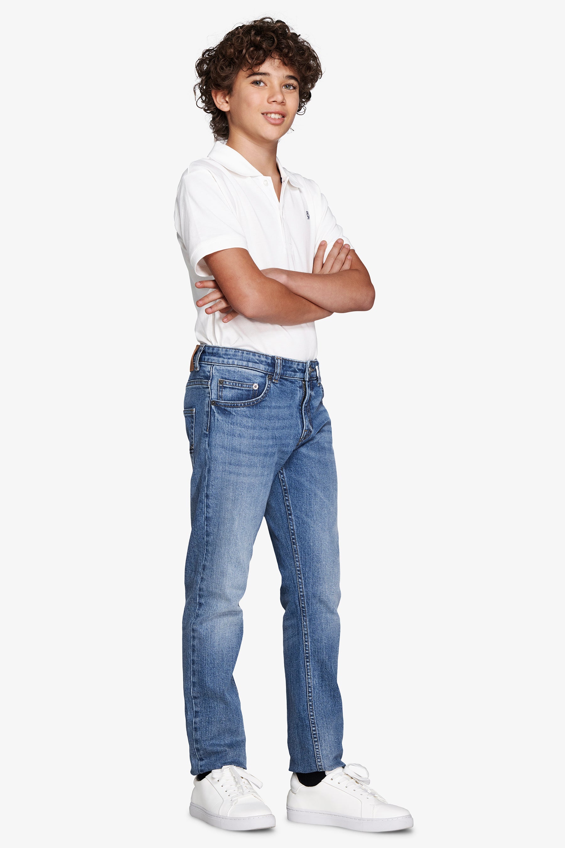 Polo con ricamo off white Kids