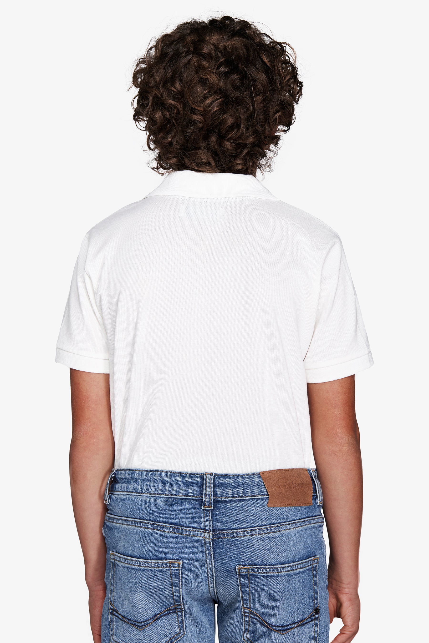 Polo con ricamo off white Kids