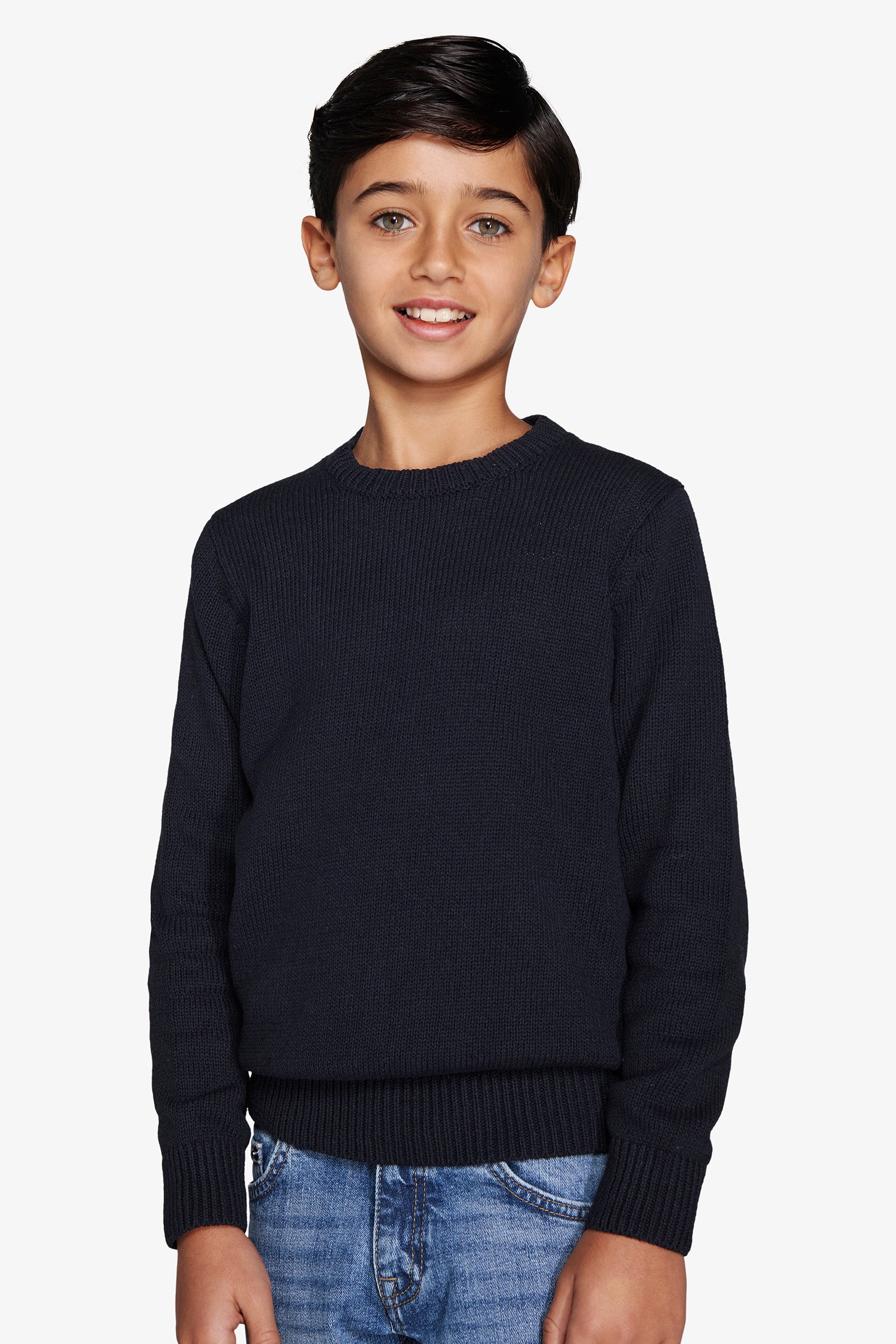 Maglia girocollo rasata blu Kids-Dan John