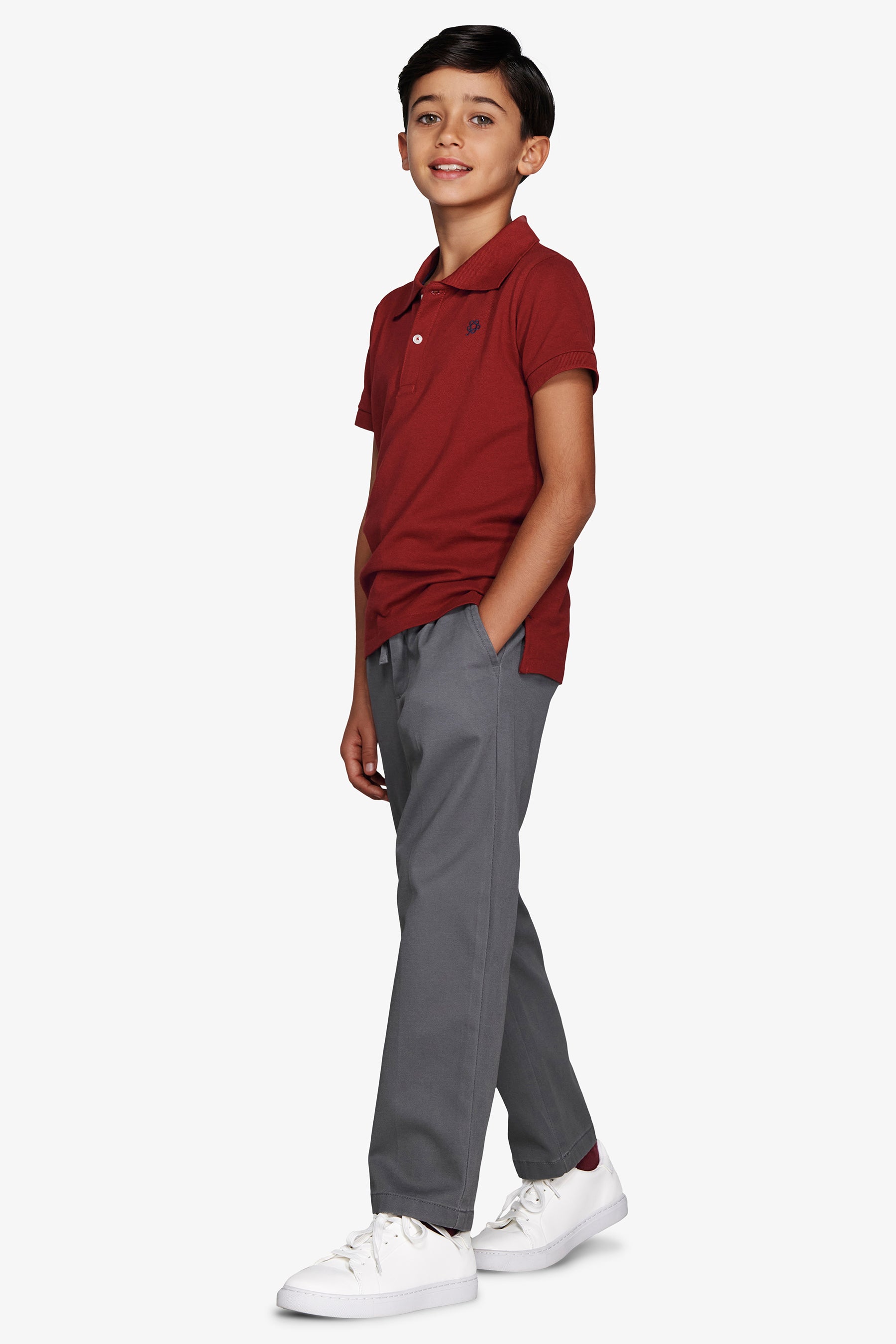 KIDS Burgundy embroidered polo shirt