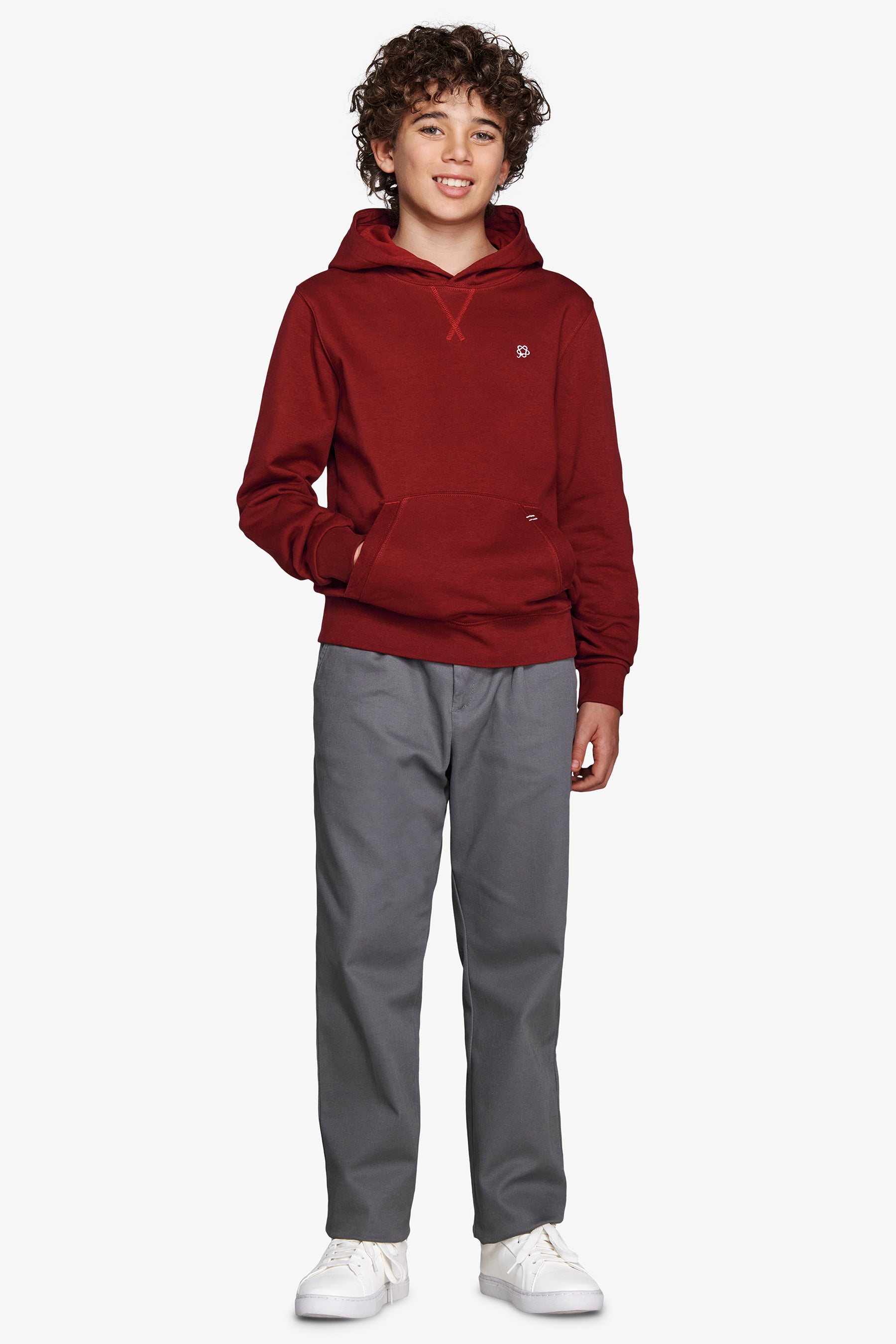 Felpa con cappuccio basic bordeaux Kids