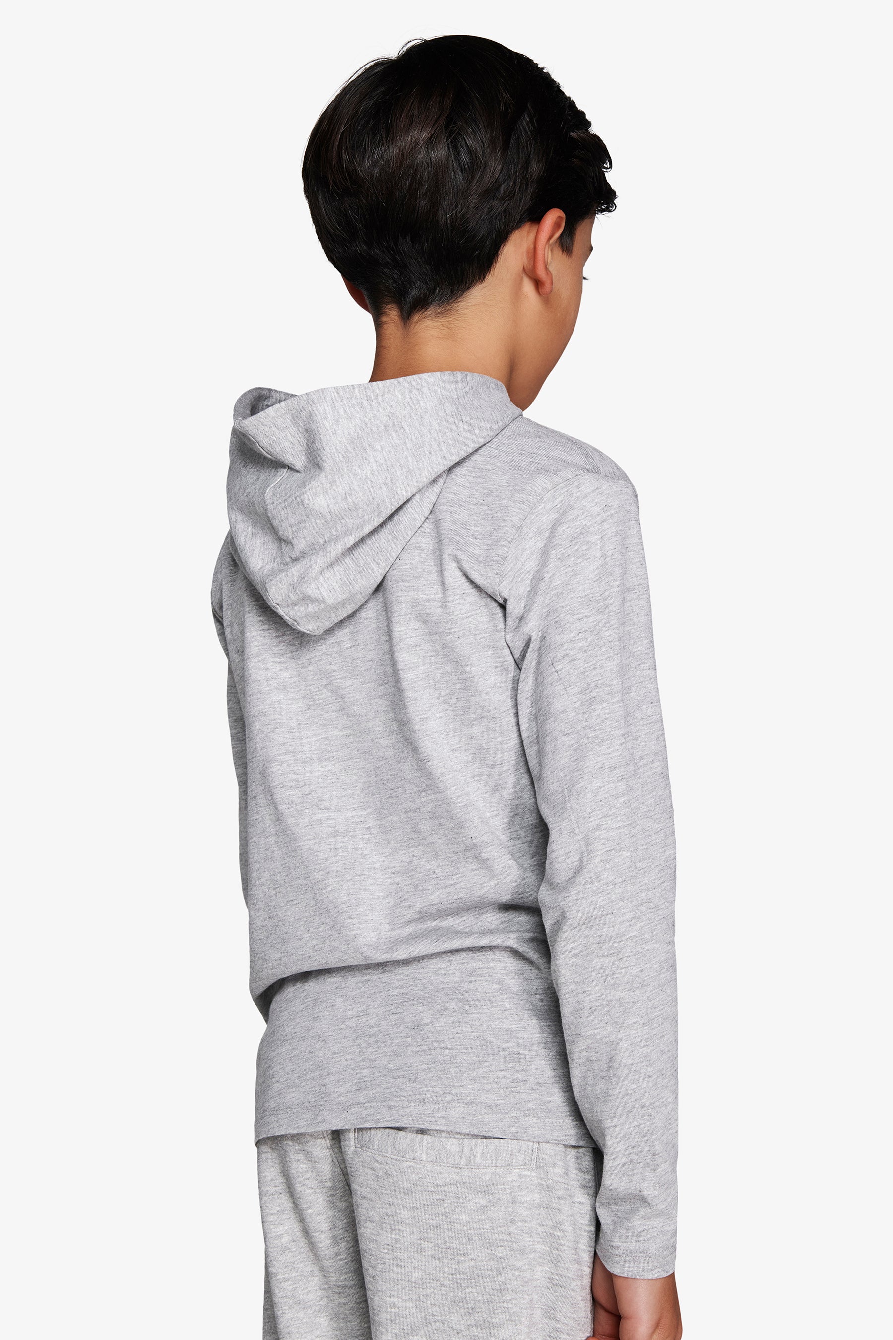 KIDS Light gray embroidered  jersey hoodie