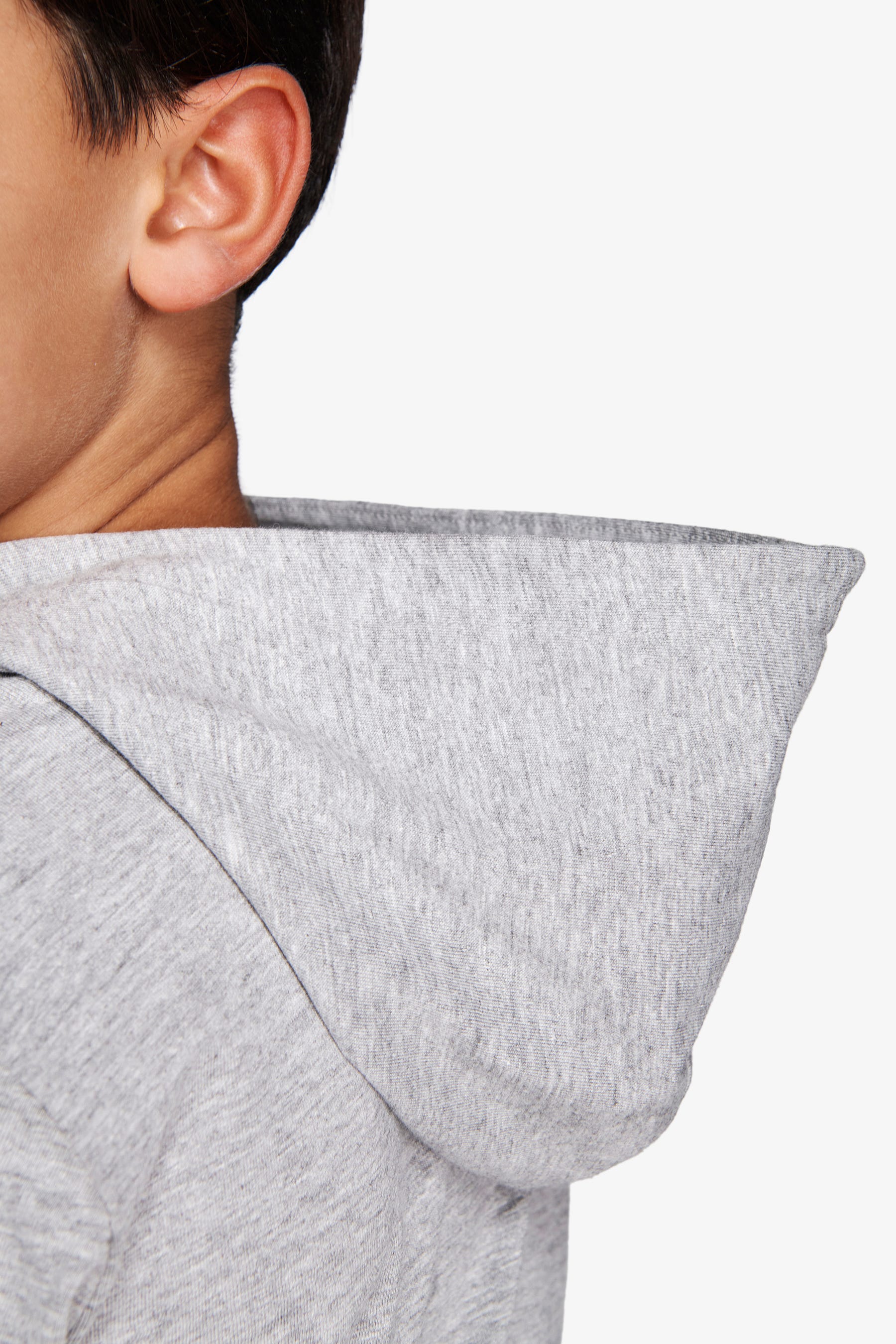 Felpa jersey con cappuccio e ricamo grigio chiaro Kids-Dan John