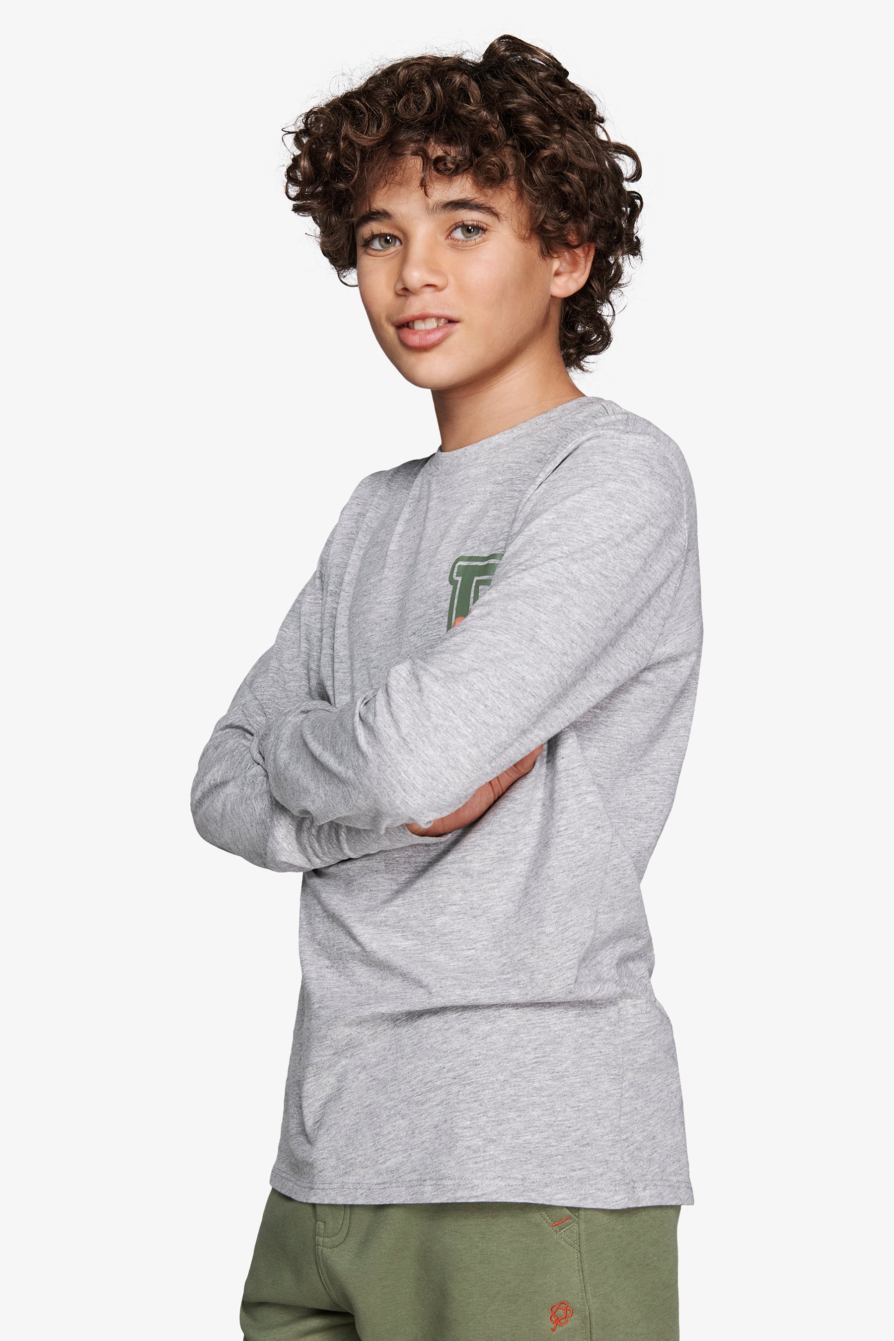 T-shirt con stampa grigio chiaro Kids