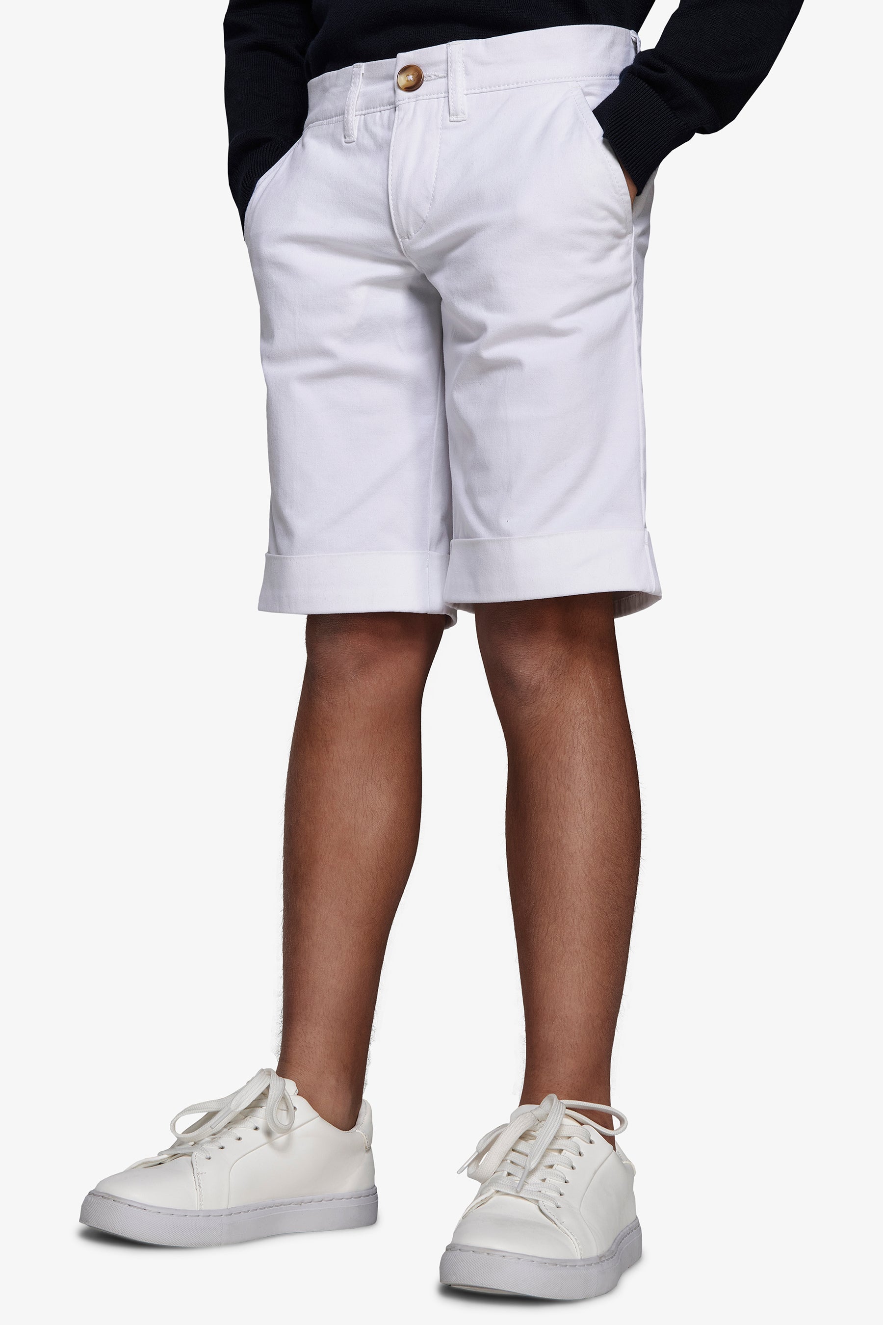 Bermuda chino basic in cotone bianco Kids-Dan John