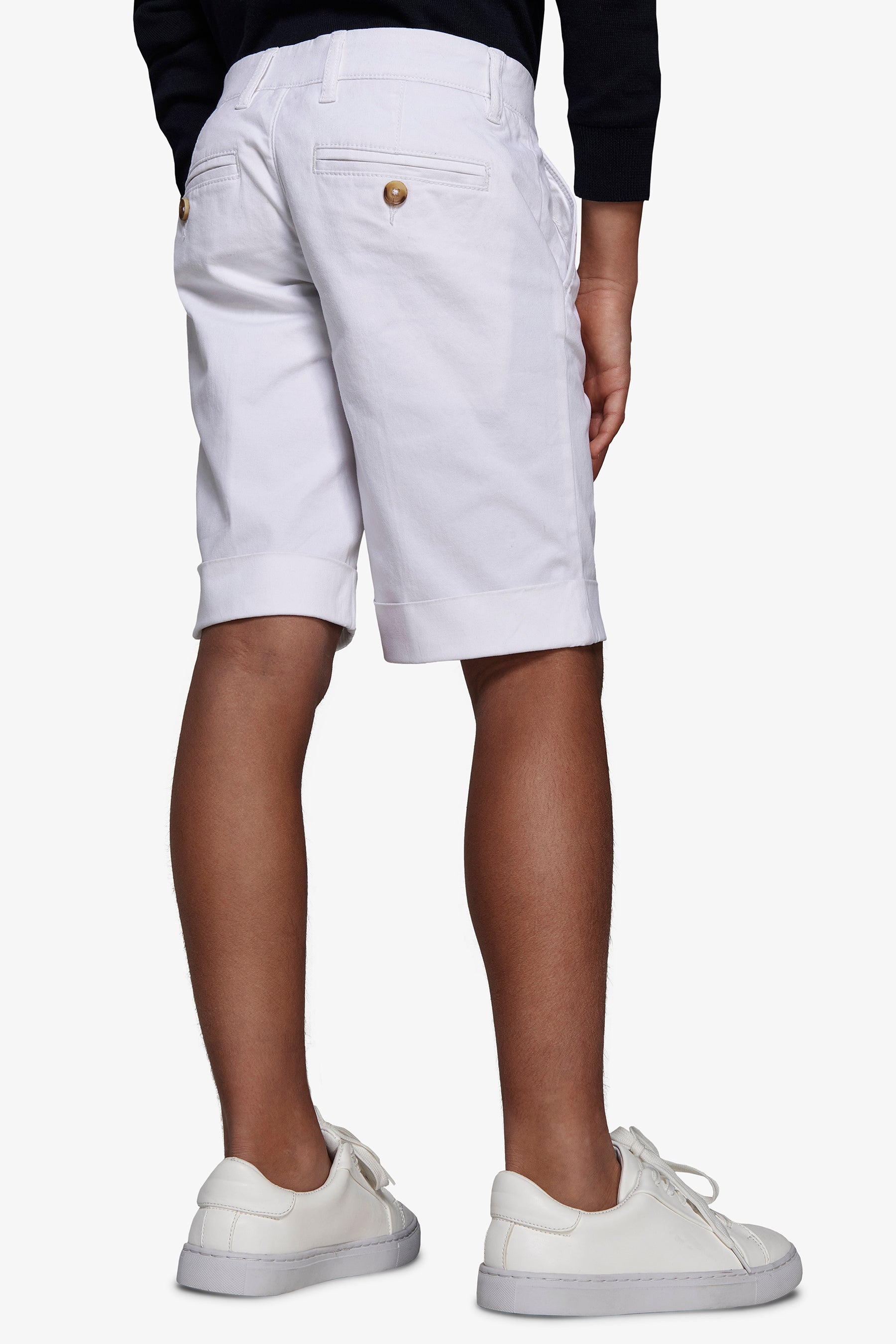 Bermuda chino basic in cotone bianco Kids-Dan John