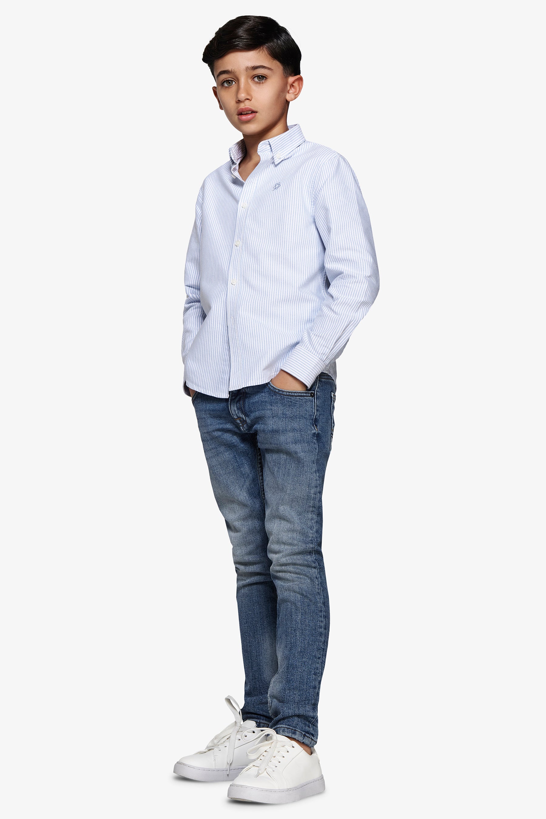 Kids Oxford-Hemd in Himmelblau