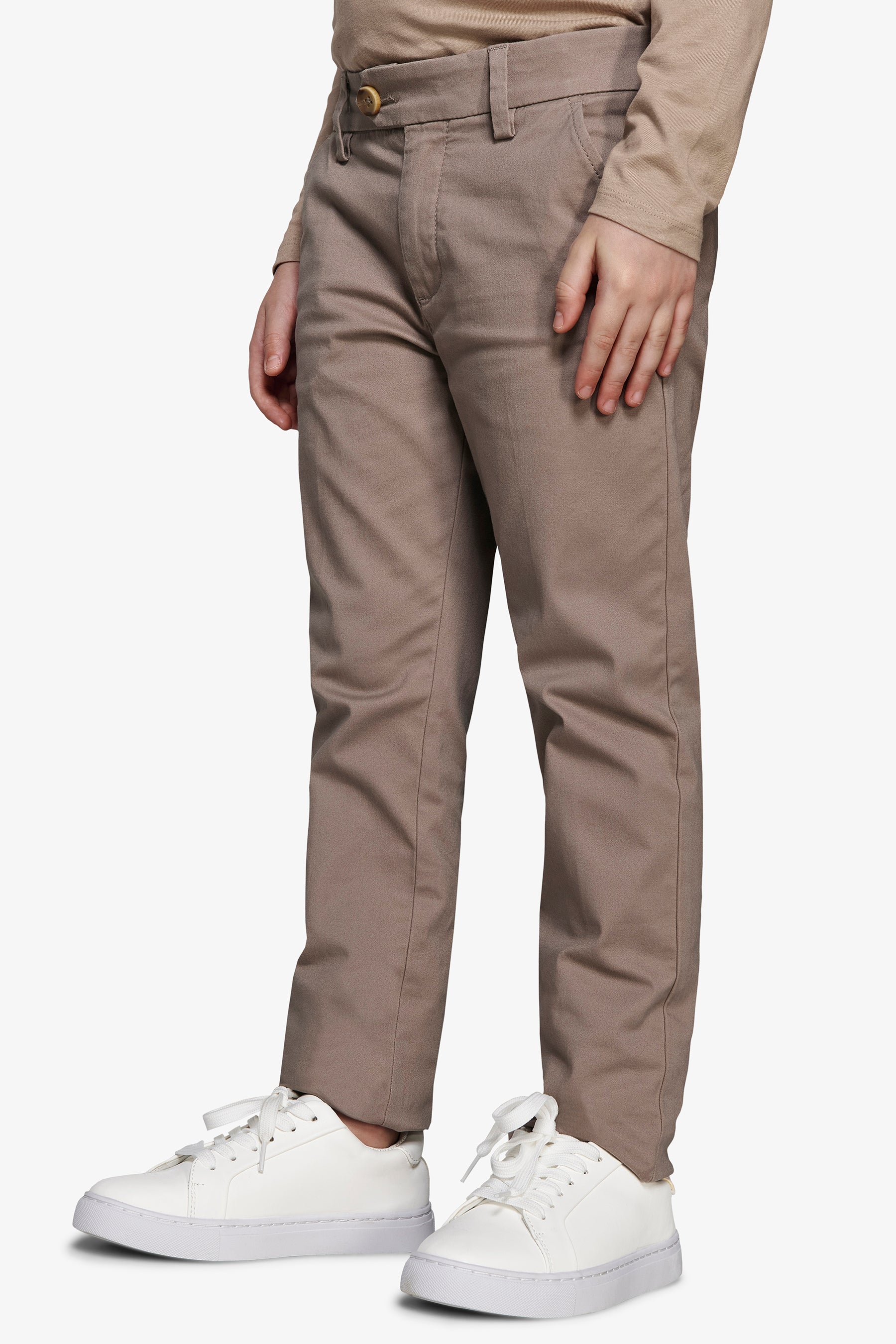 Pantalón tipo chino gris topo Kids