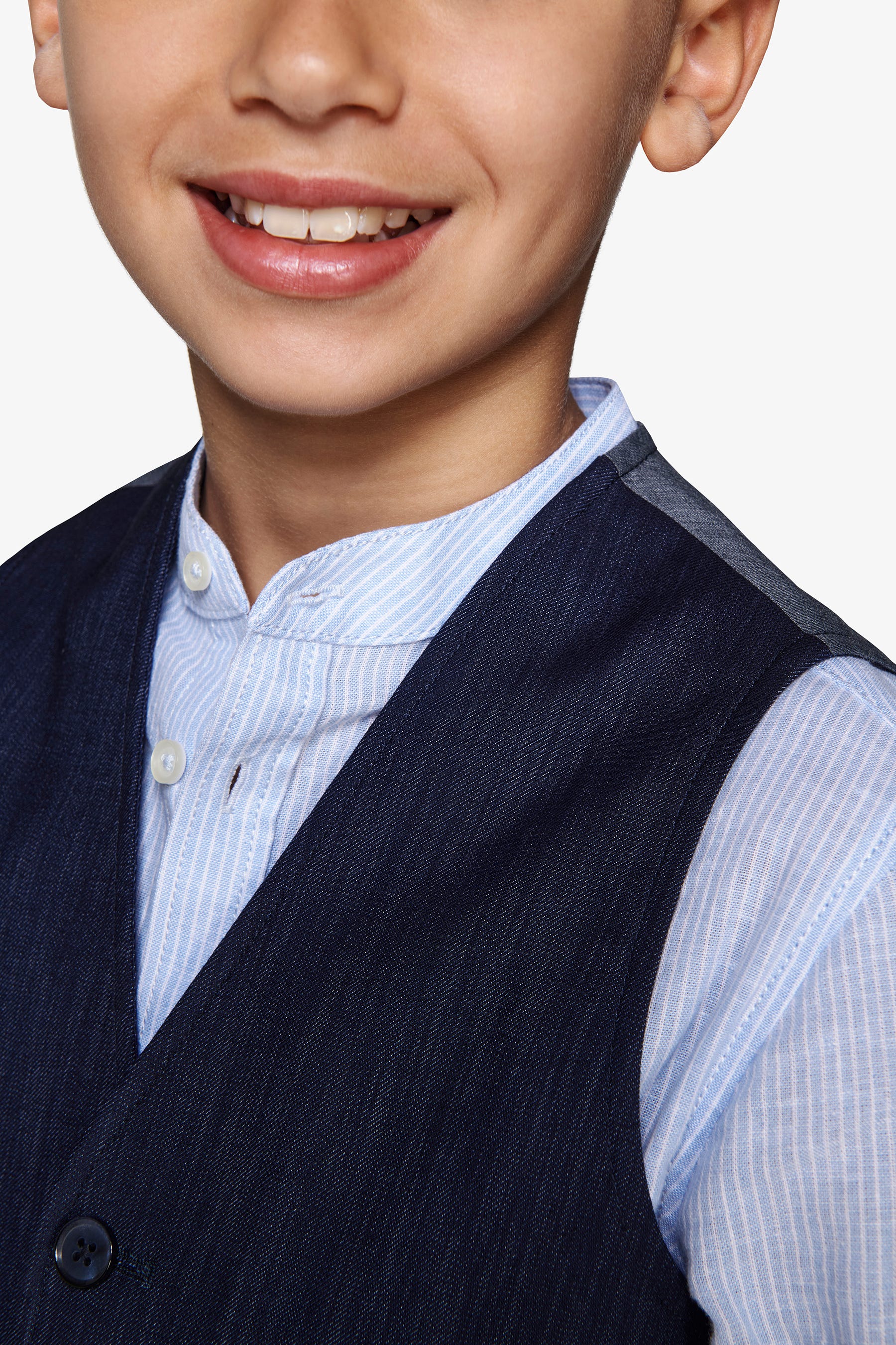 Gilet effetto denim blu scuro Kids-Dan John