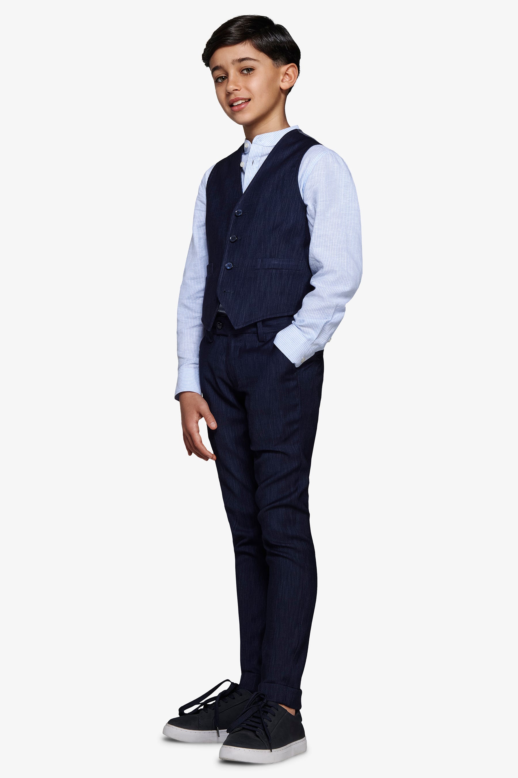 Gilet effetto denim blu scuro Kids-Dan John