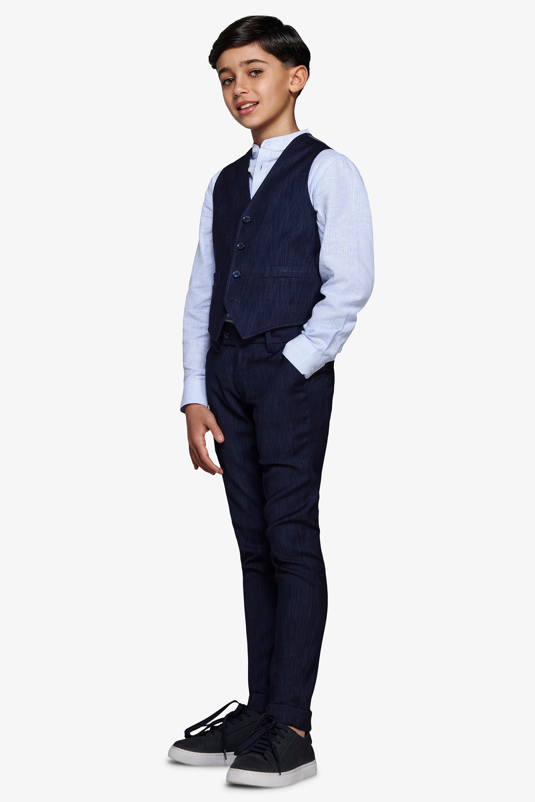 Kinder-Weste in dunkelblauer Denim-Optik