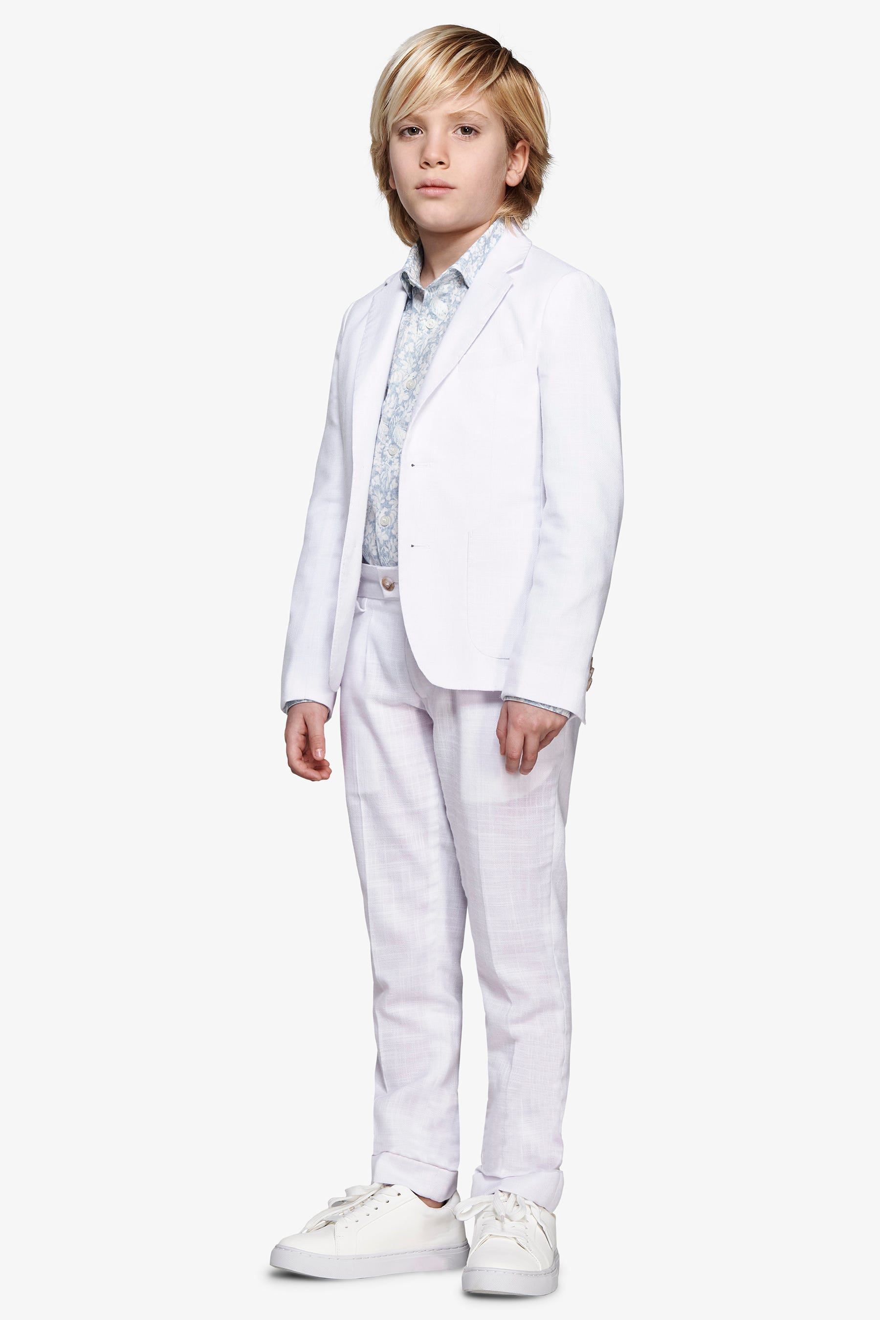 KIDS White linen blend blazer
