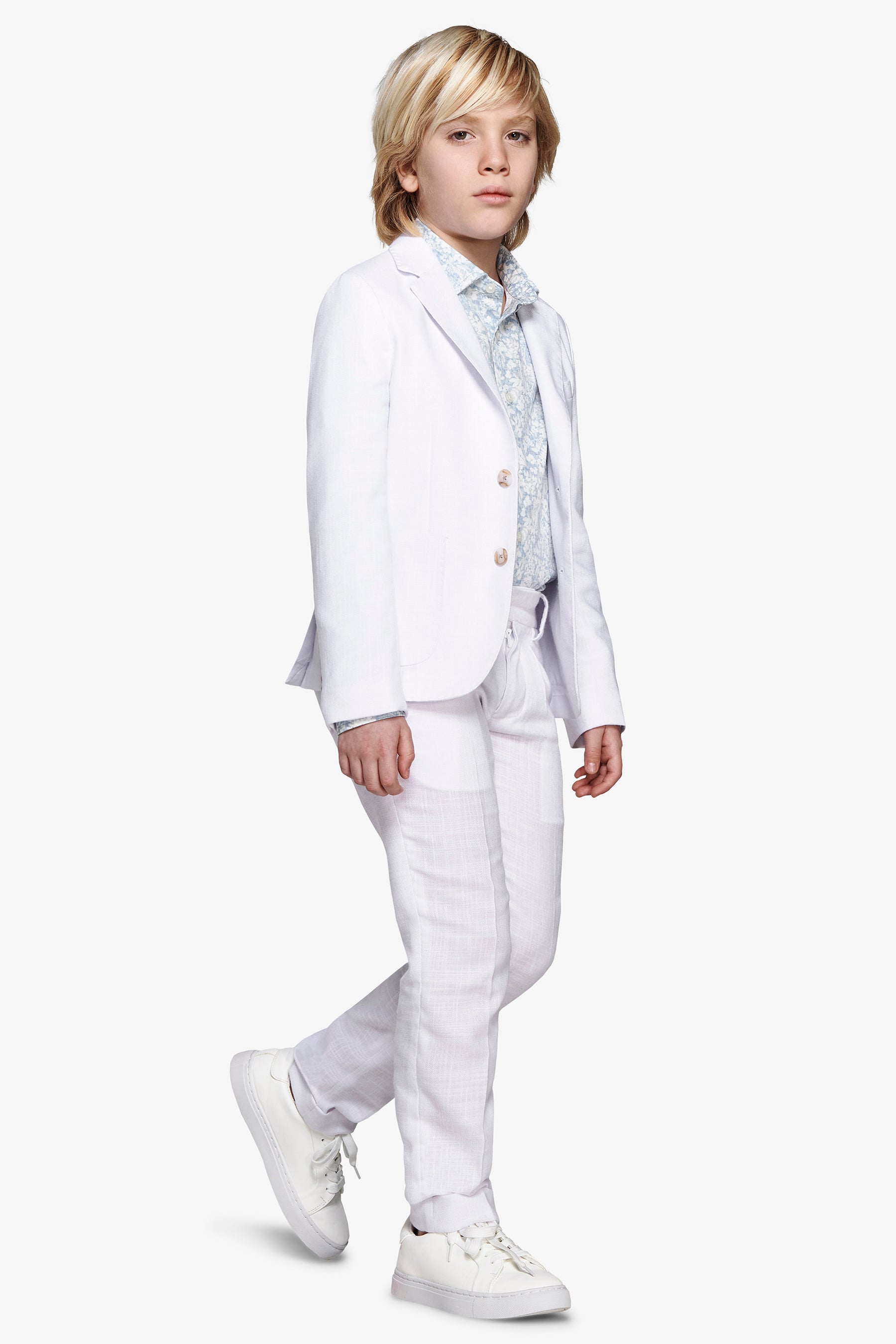 Giacca misto lino bianca Kids