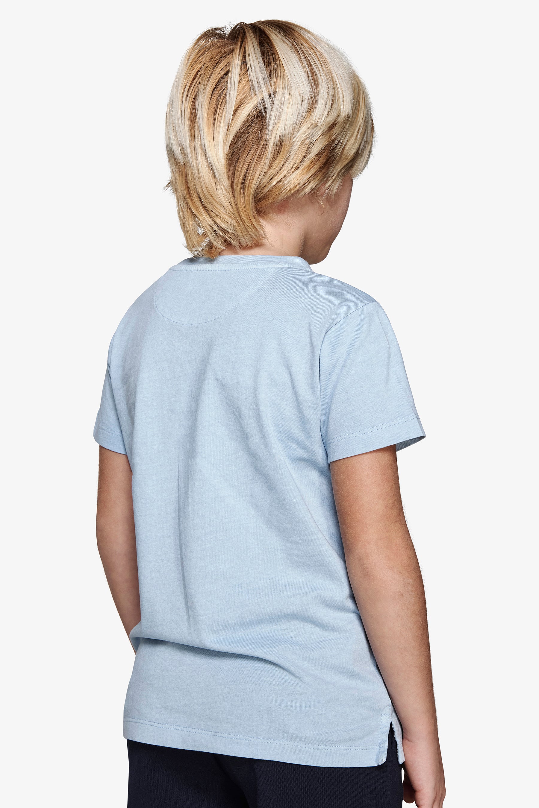 Camiseta básica con bordado azul claro Kids