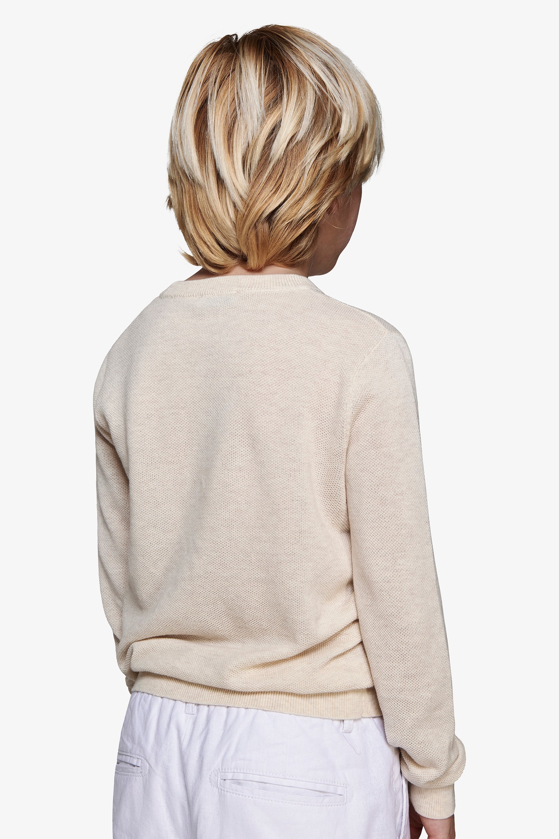 KIDS Sand woven crewneck sweater