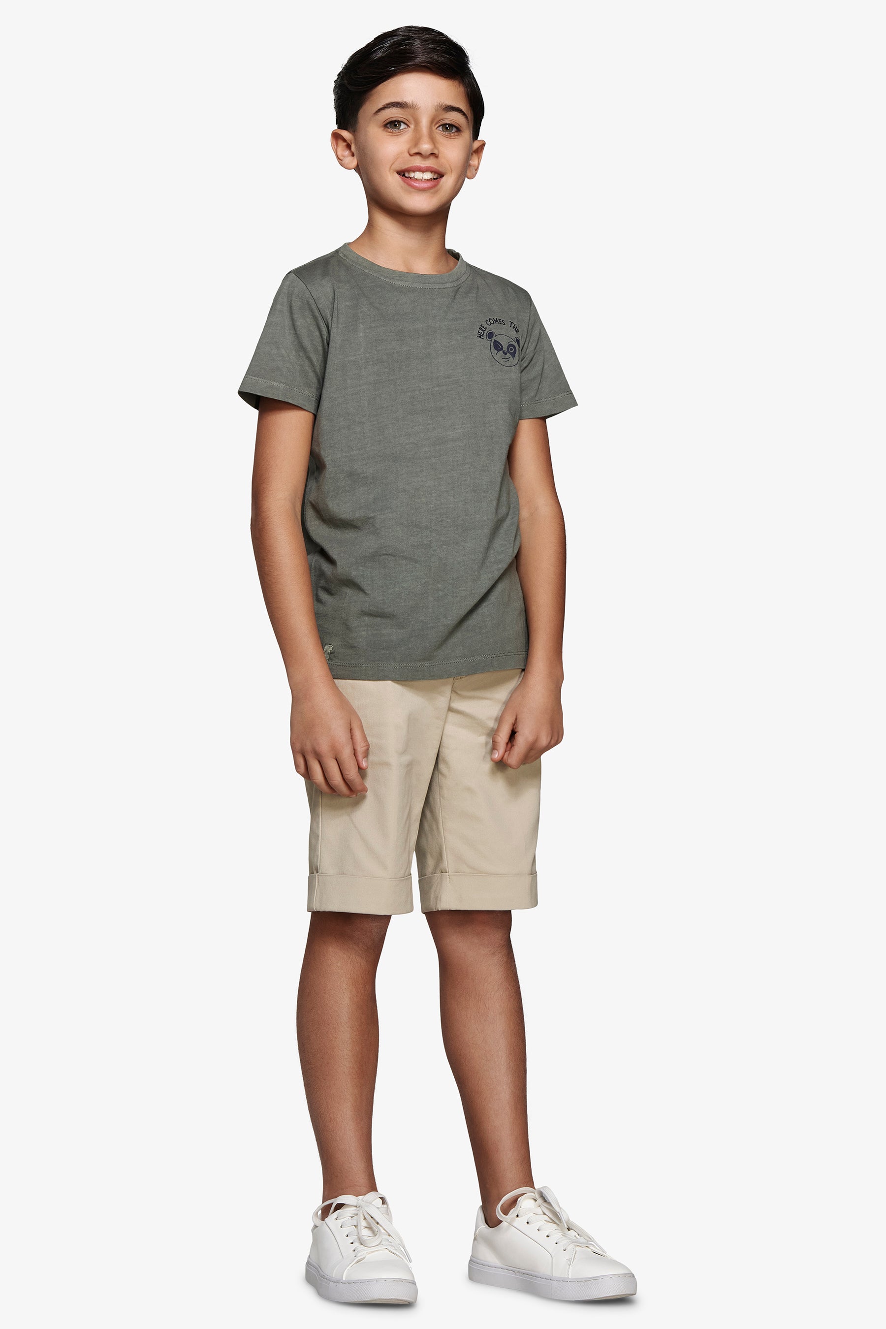 Camiseta básica con estampado verde Kids