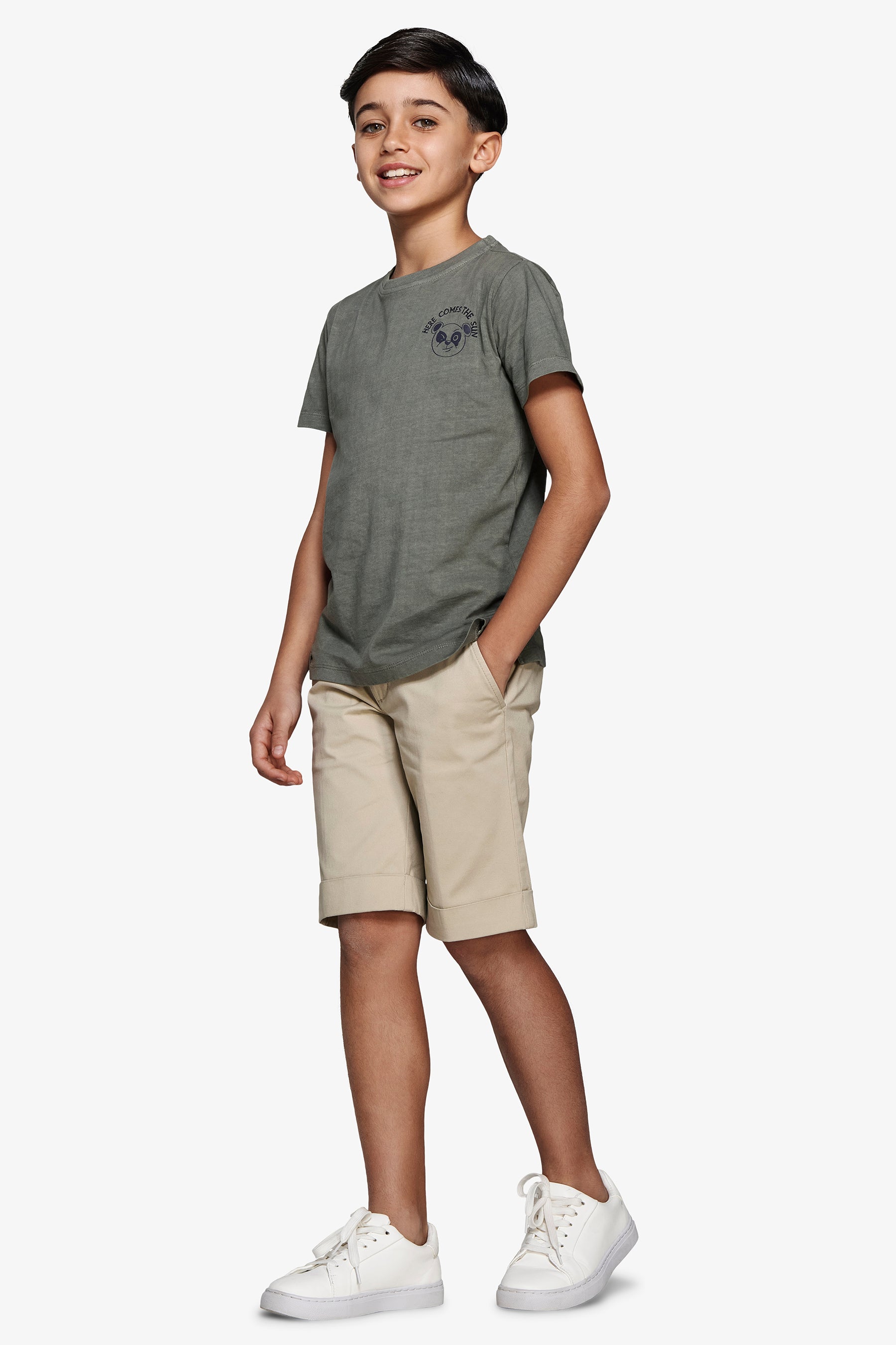 Camiseta básica con estampado verde Kids