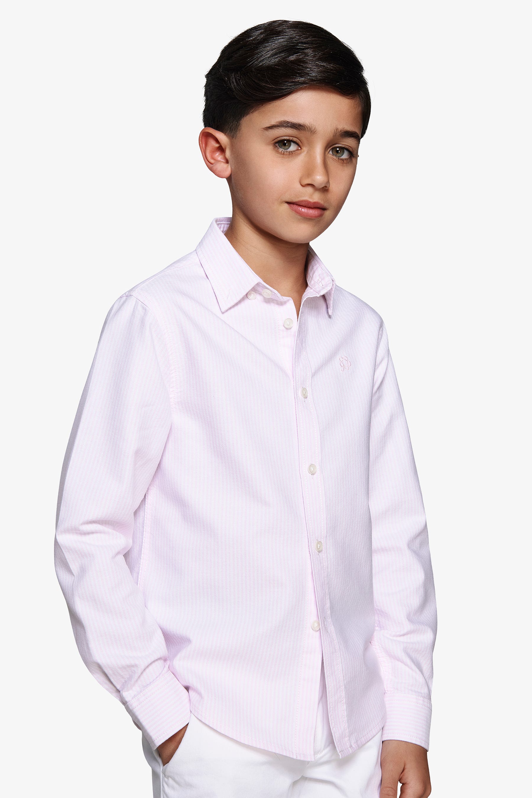 KIDS Pink striped Oxford shirt