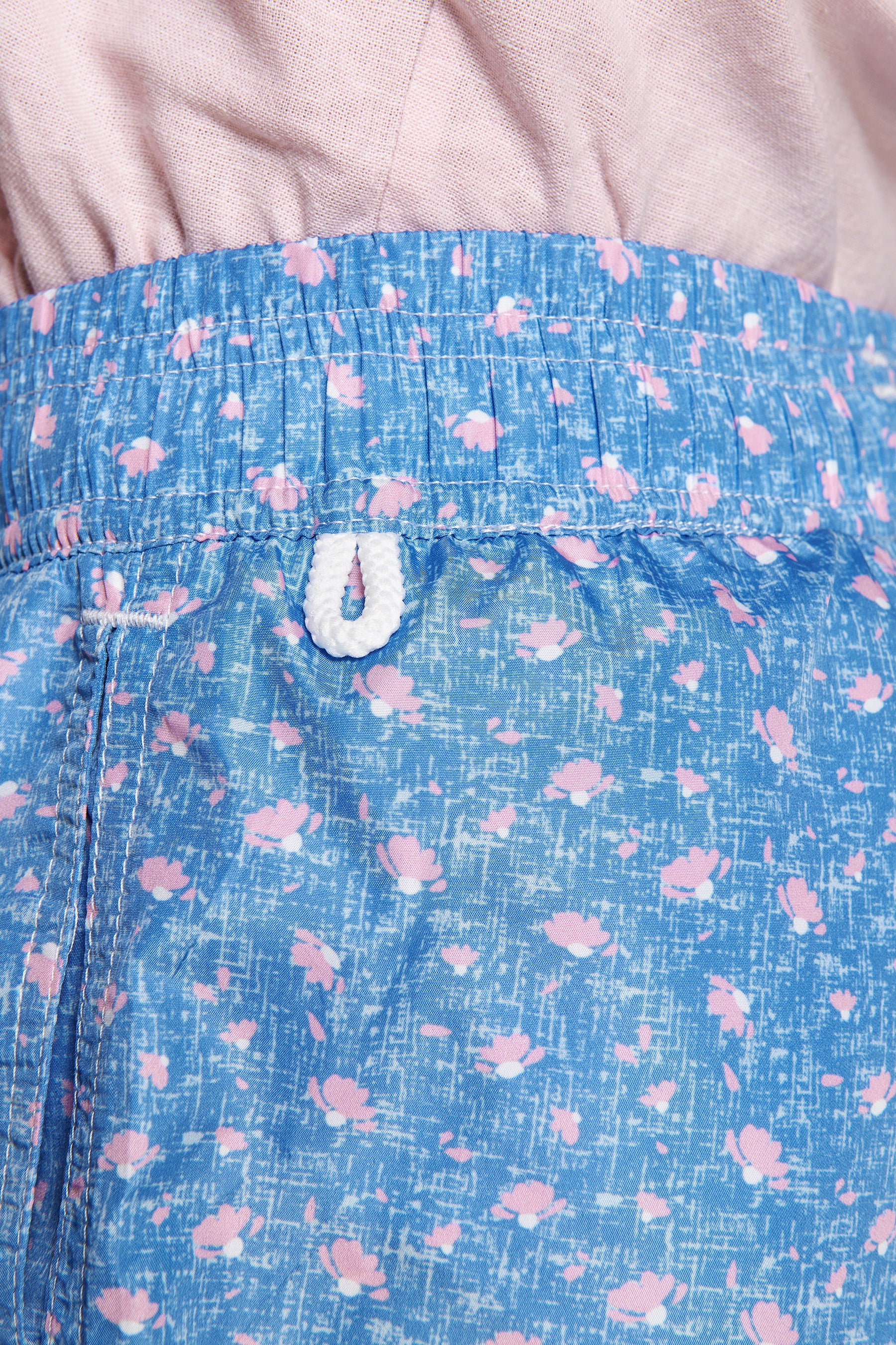 KIDS Light blue micro floral swim trunks