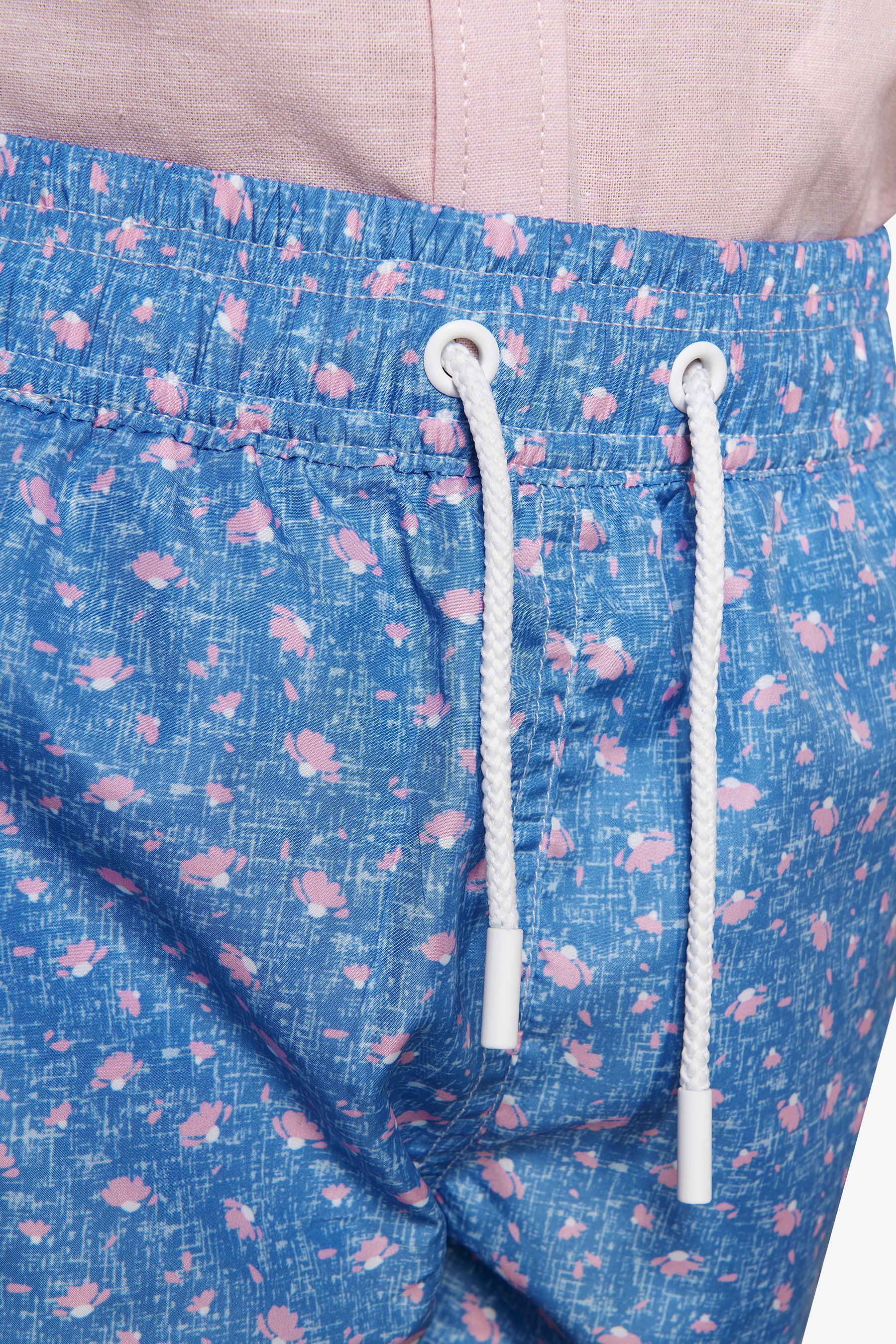 KIDS Light blue micro floral swim trunks