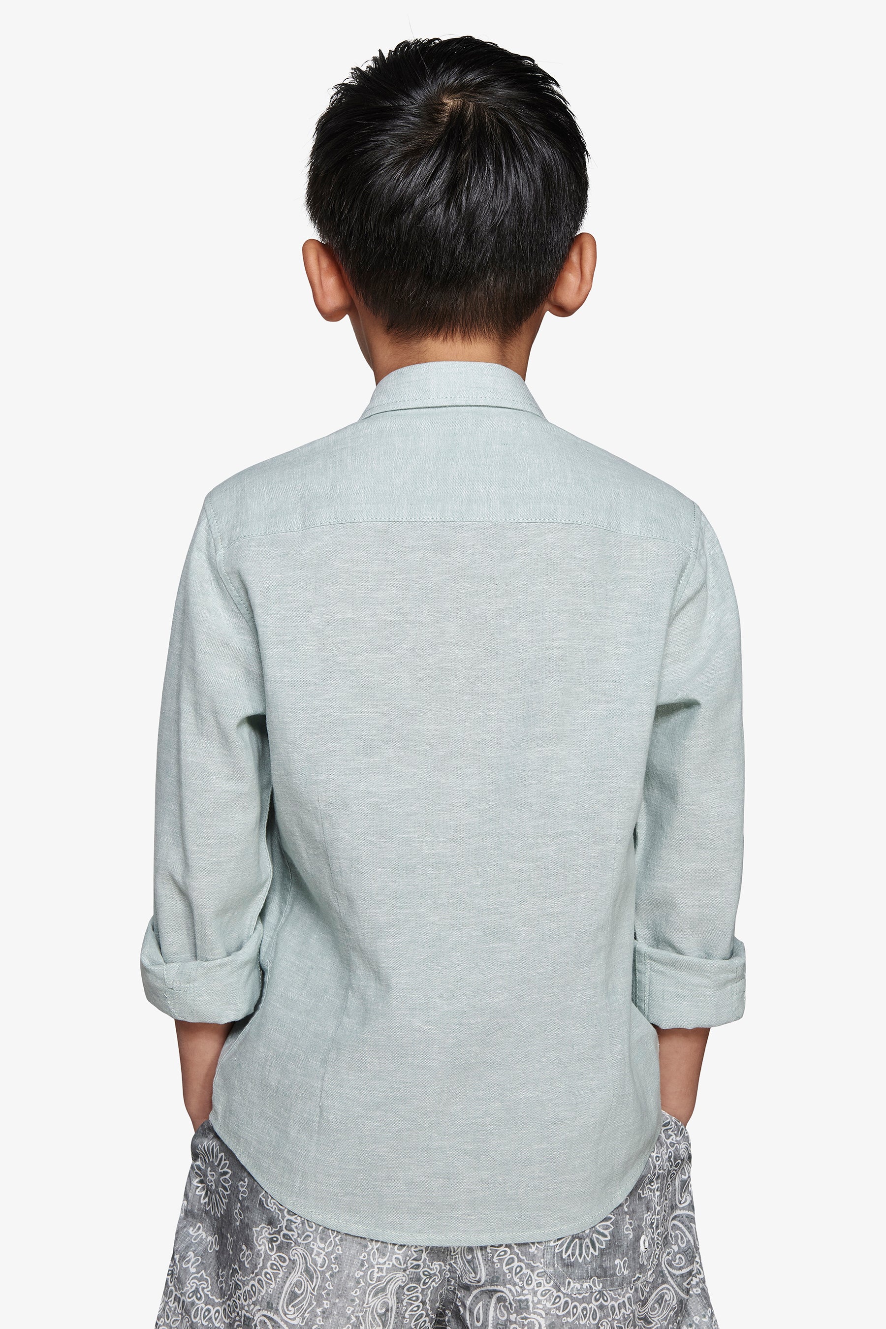 Camicia misto lino relaxed salvia Kids-Dan John