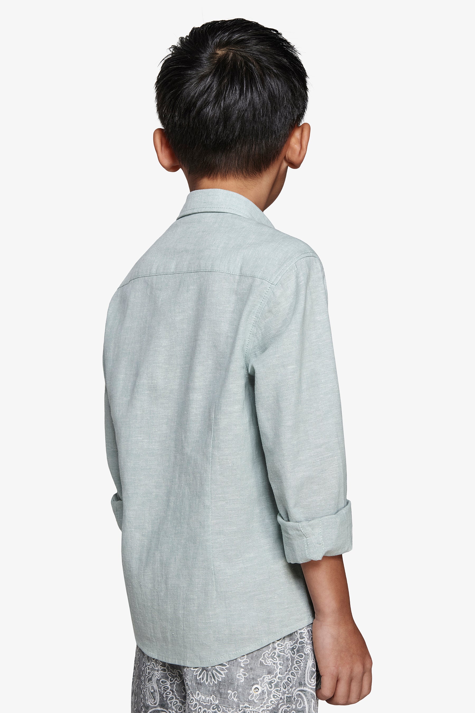Camicia misto lino relaxed salvia Kids-Dan John