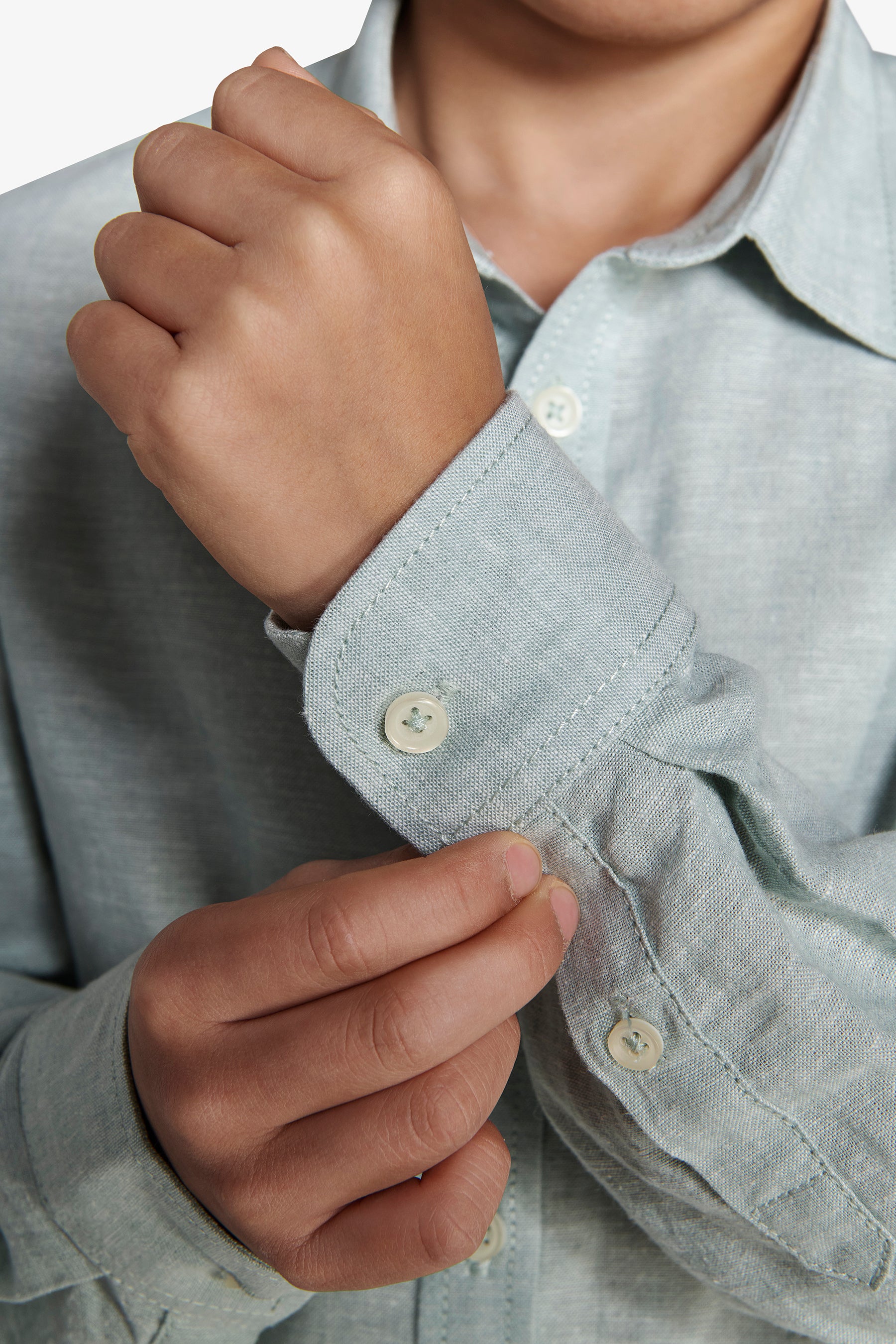 Camicia misto lino relaxed salvia Kids-Dan John