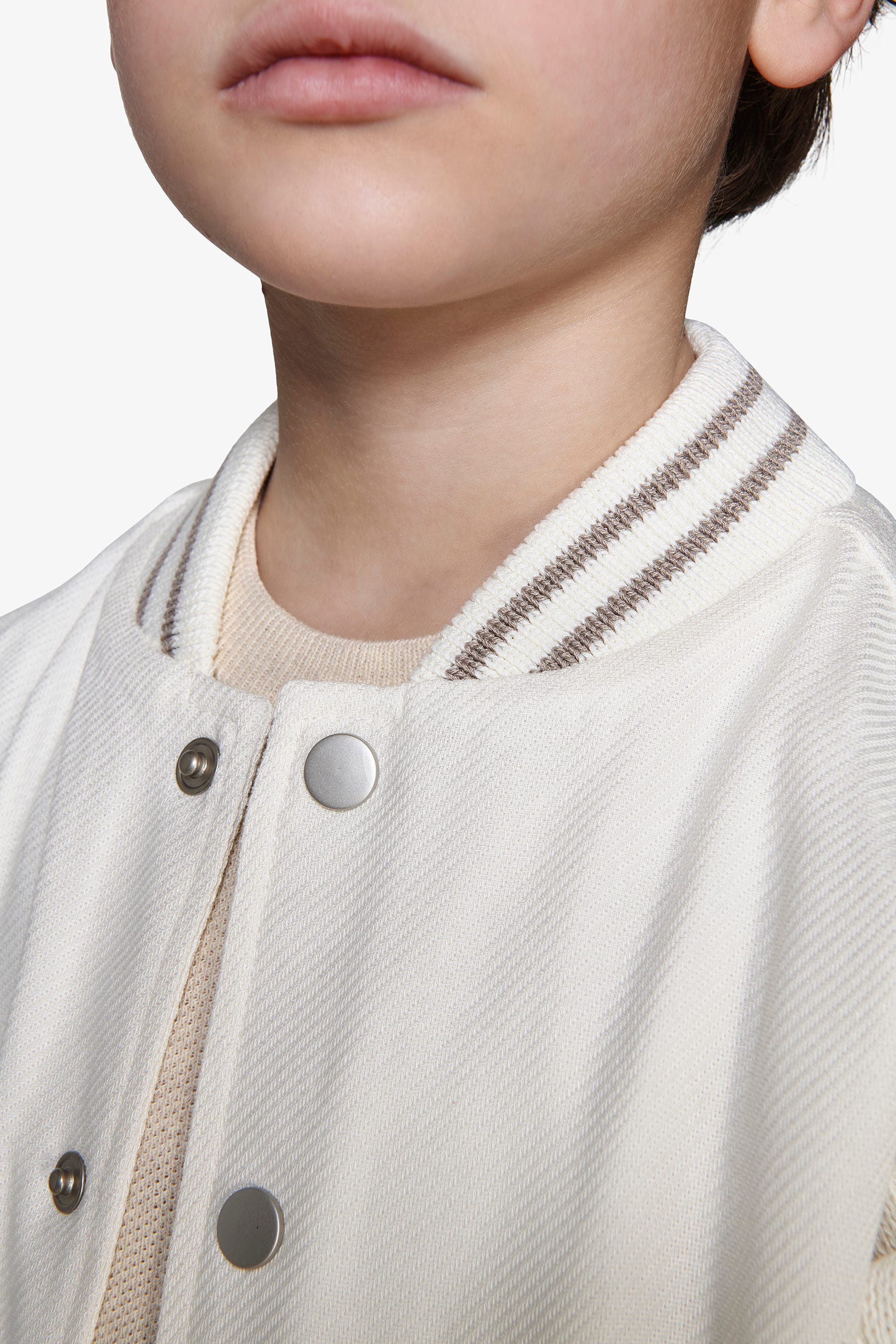 Bomber misto lino bimaterico panna Kids-Dan John