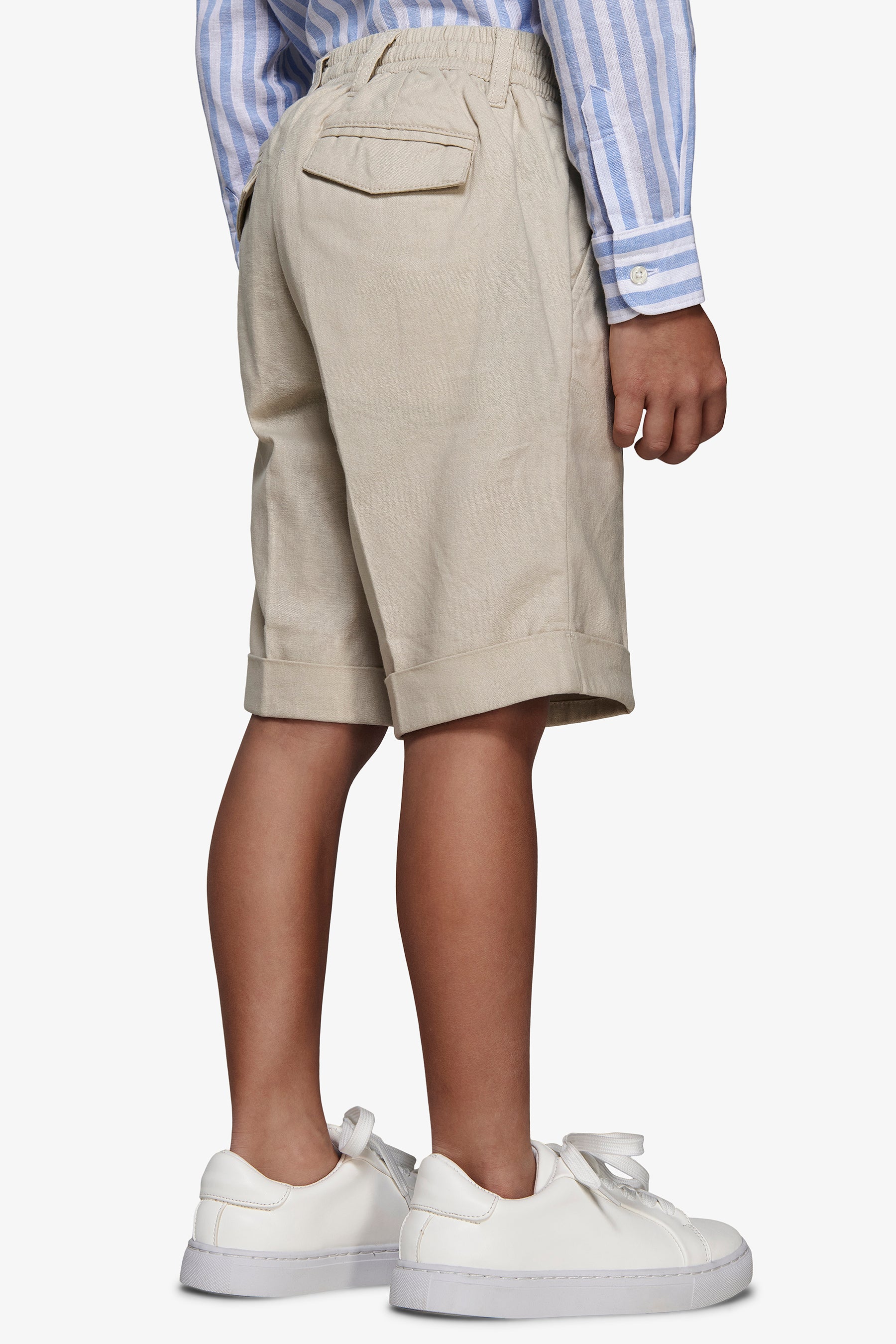 KIDS Sand linen blend Bermuda shorts