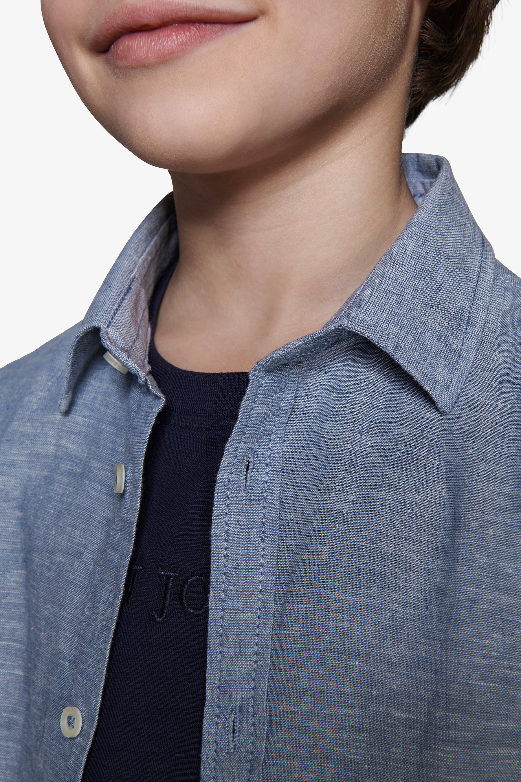 KIDS Avion relaxed linen blend shirt