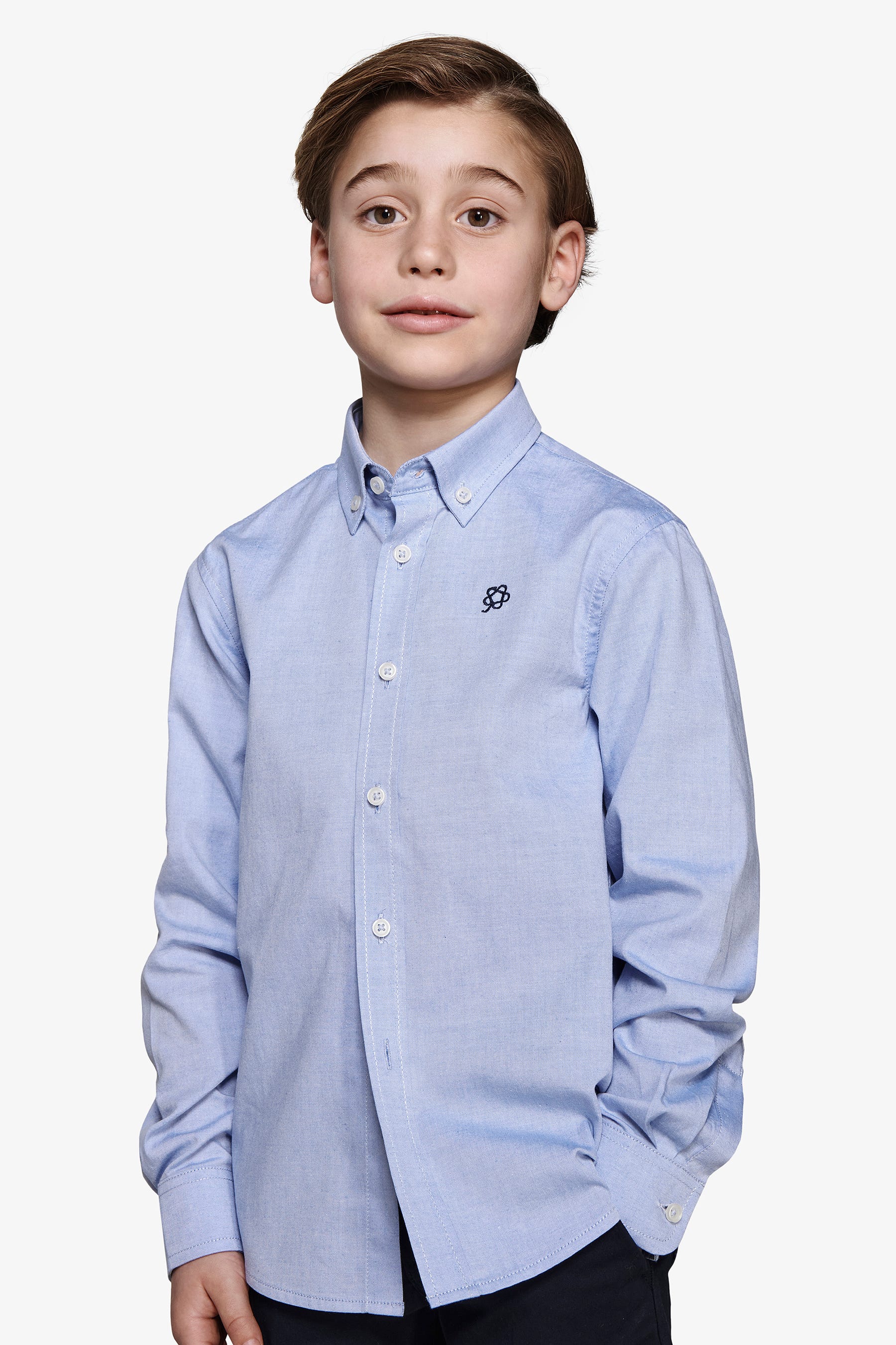 Camicia oxford button down celeste Kids-Dan John