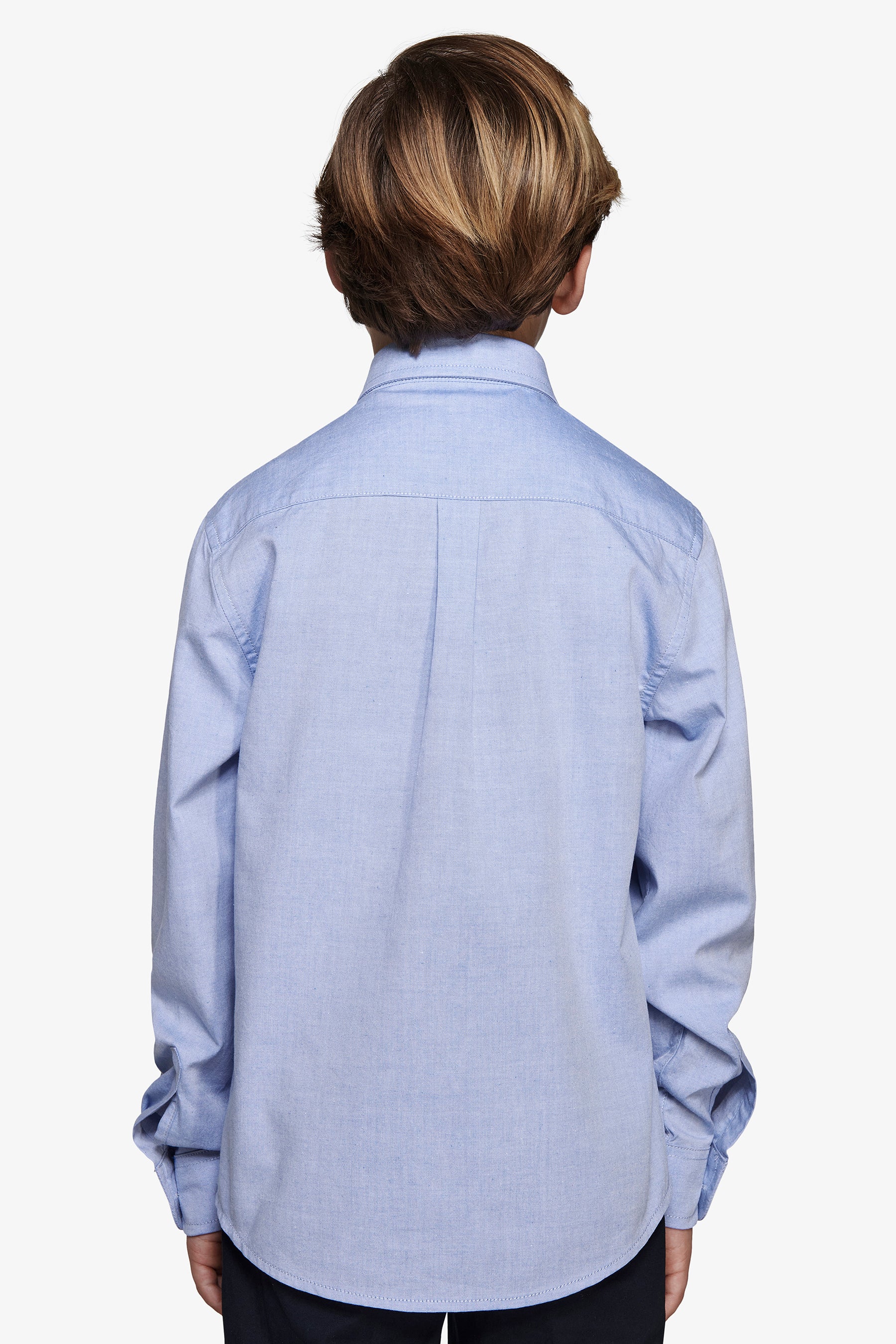 Camicia oxford button down celeste Kids-Dan John