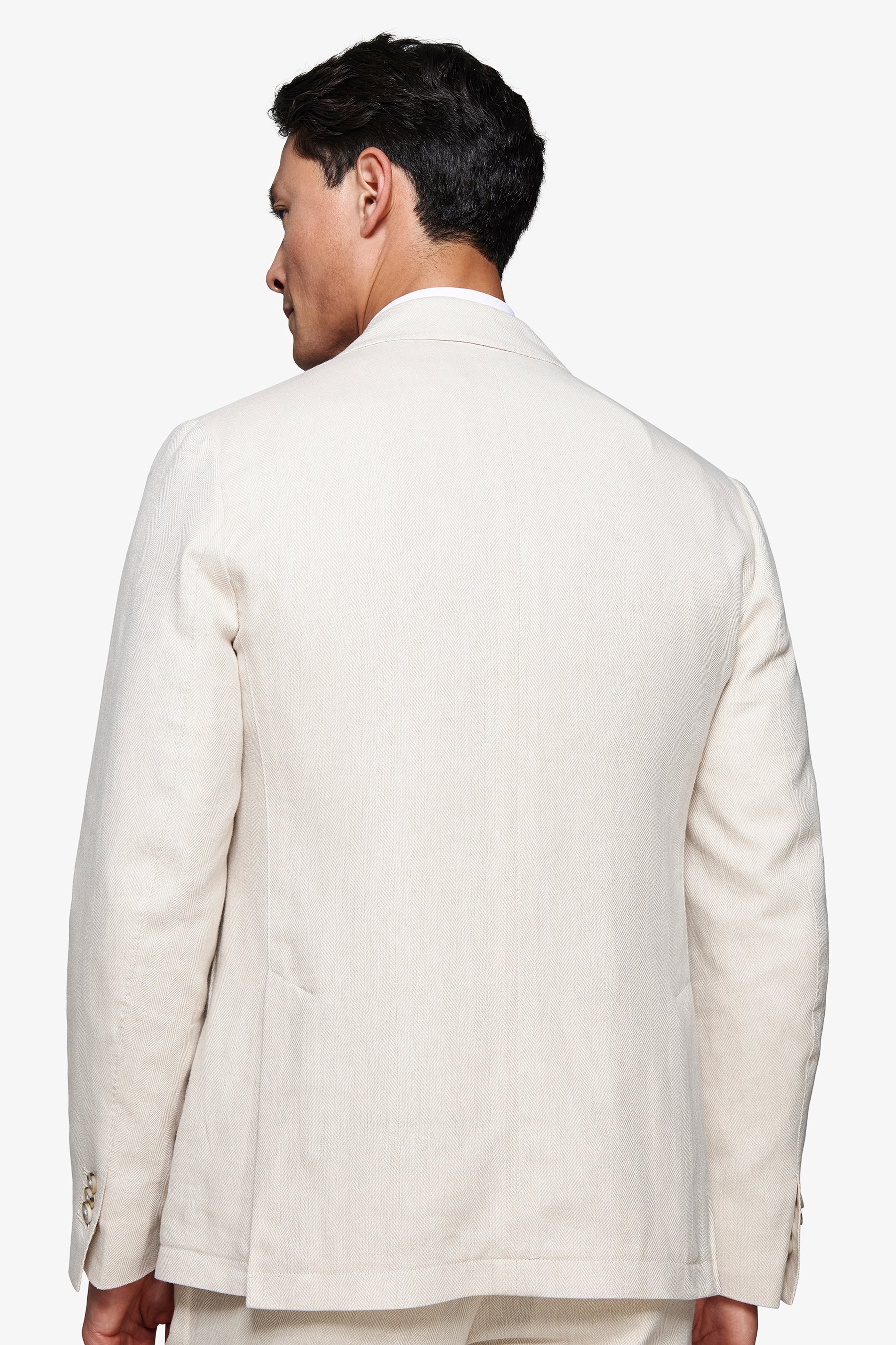 Giacca misto lino Herringbone sabbia