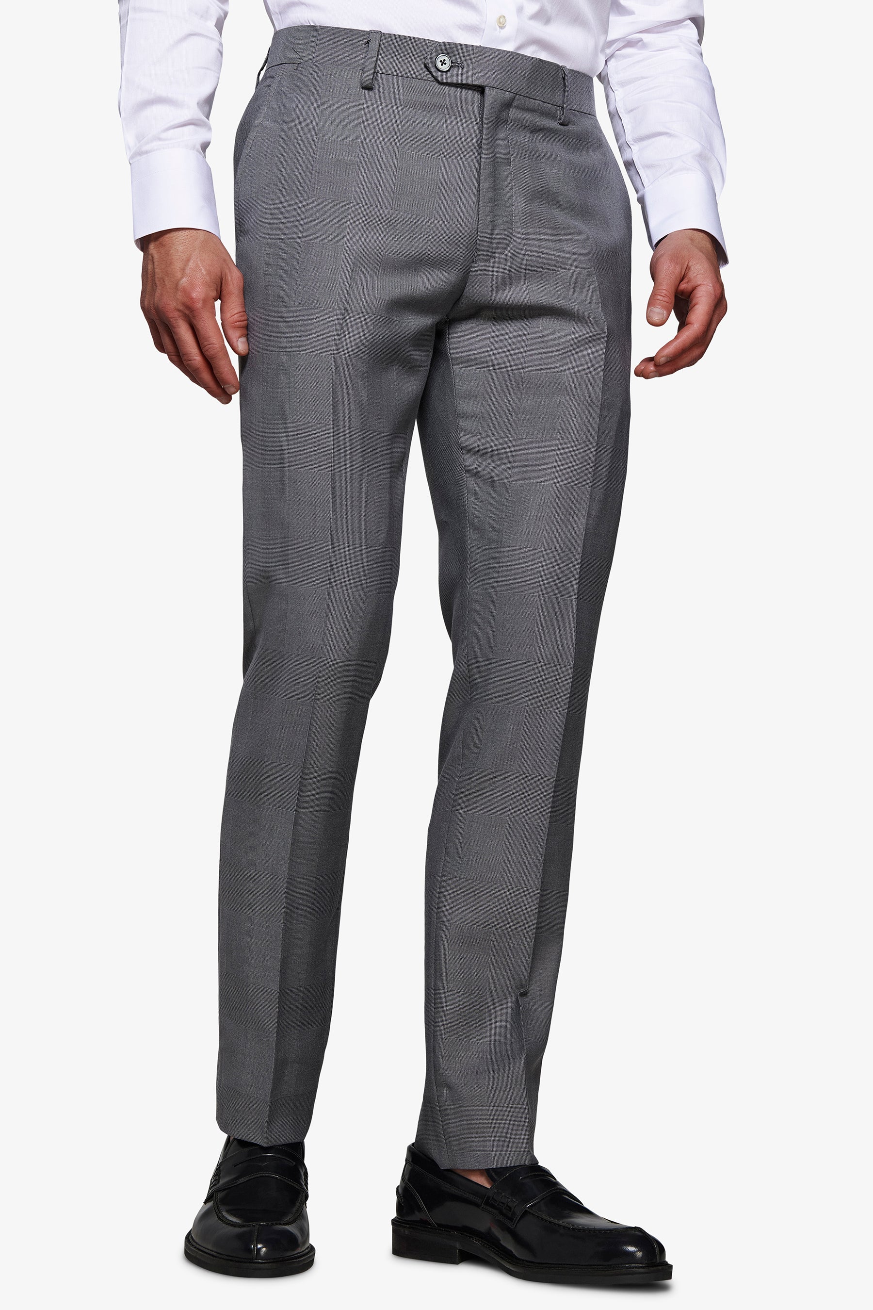 Hose mit Prinz von Wales-Muster in Grau