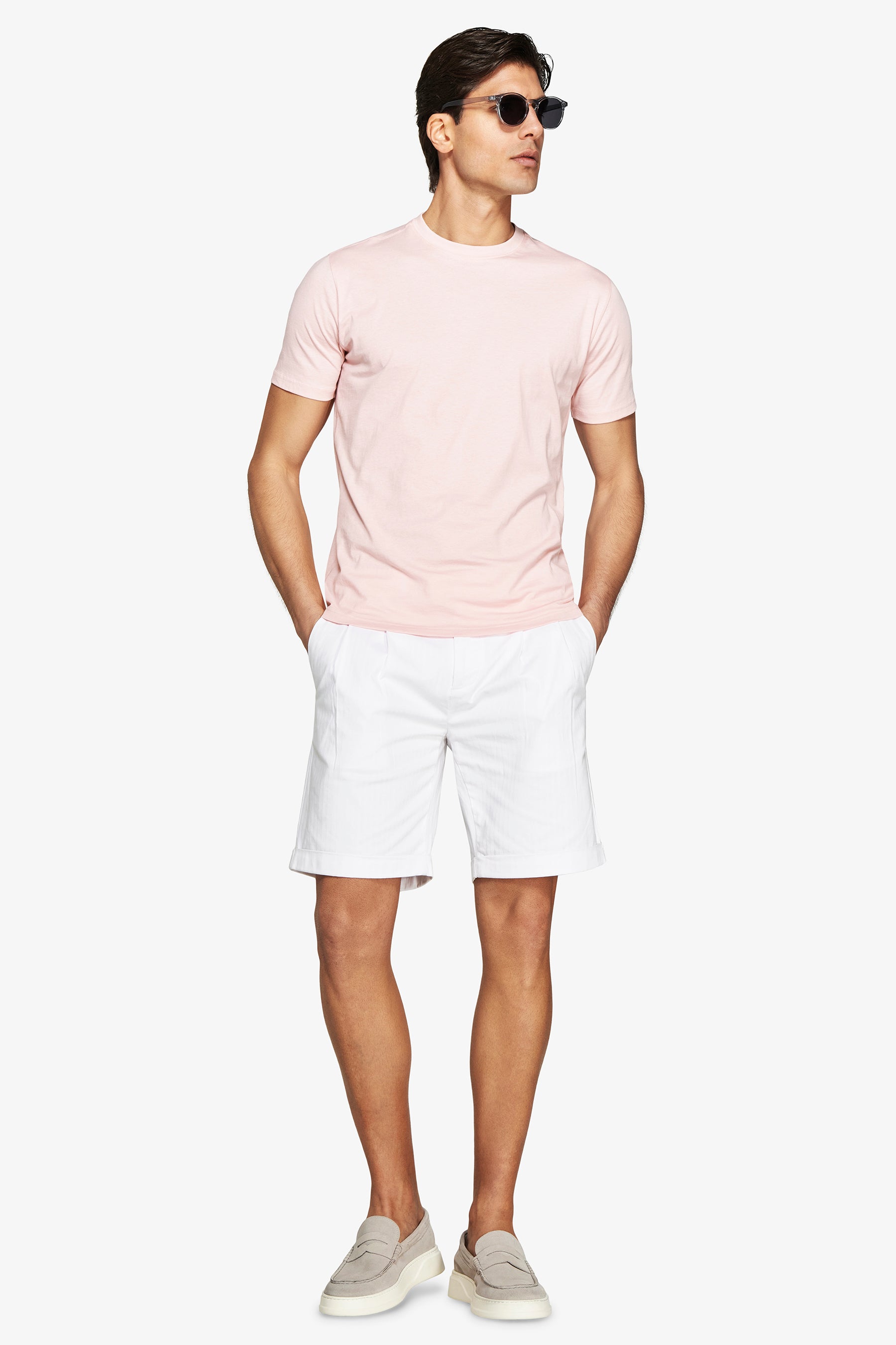 T-shirt basic in cotone leggero rosa-Dan John