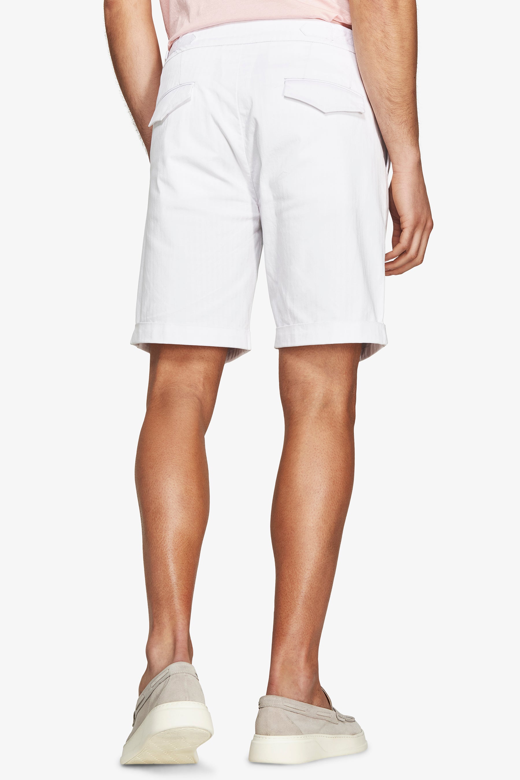 Bermuda blanc à chevrons