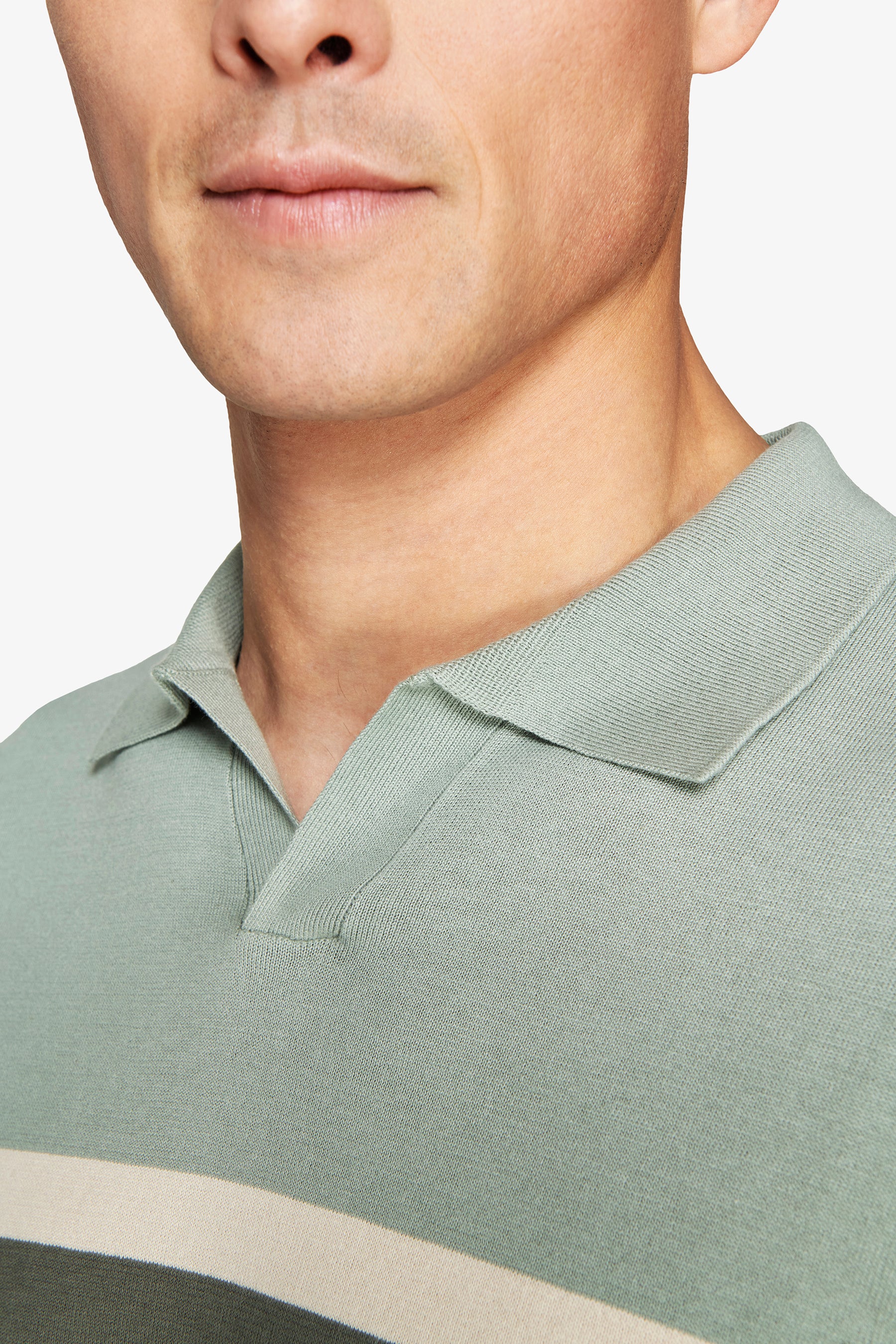 Polo in maglia a righe verde-Dan John