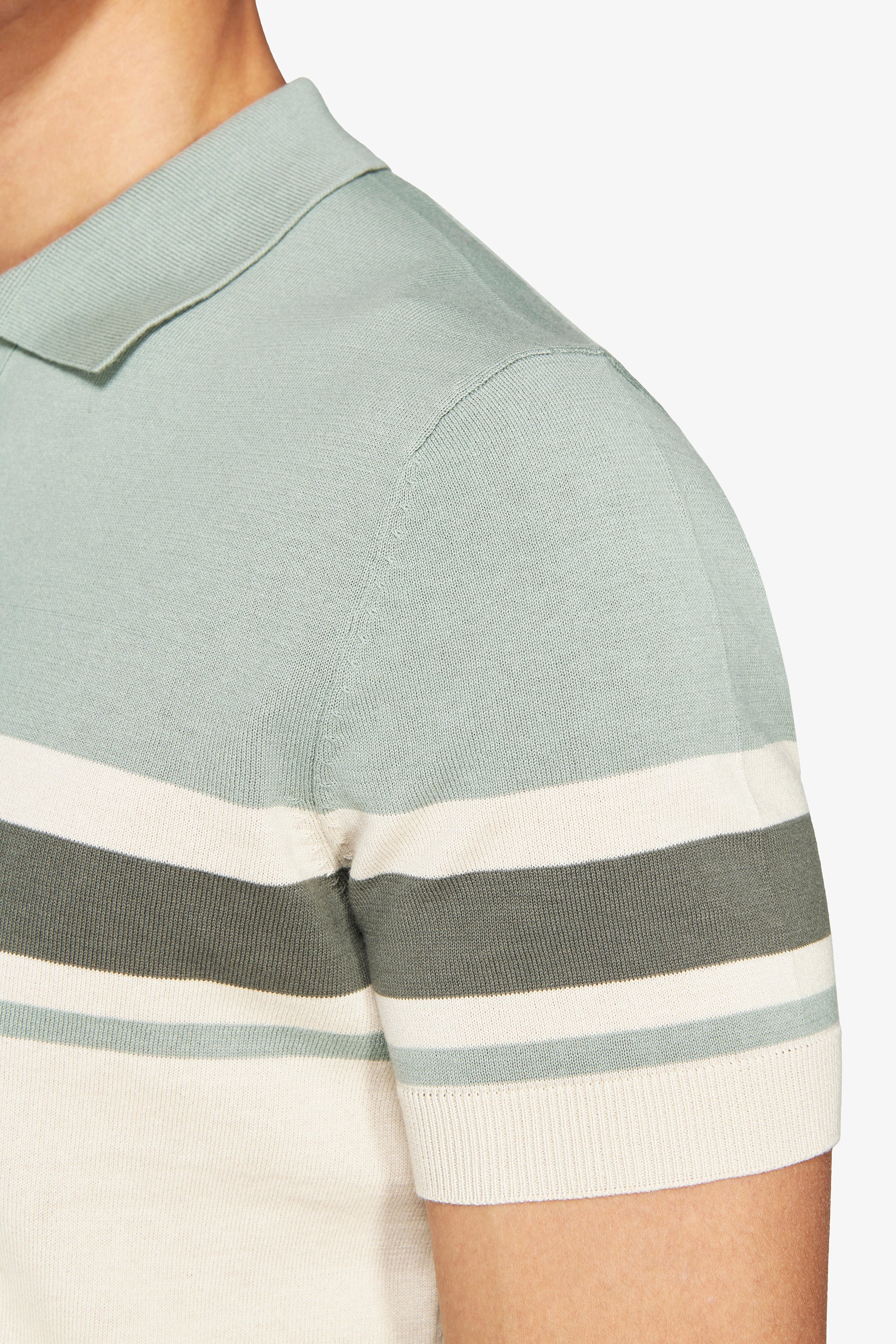 Polo in maglia a righe verde-Dan John